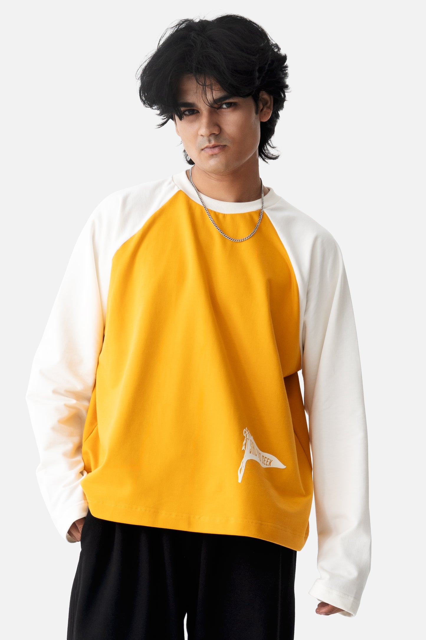 Sail & Seek Raglan - Mango/Off White