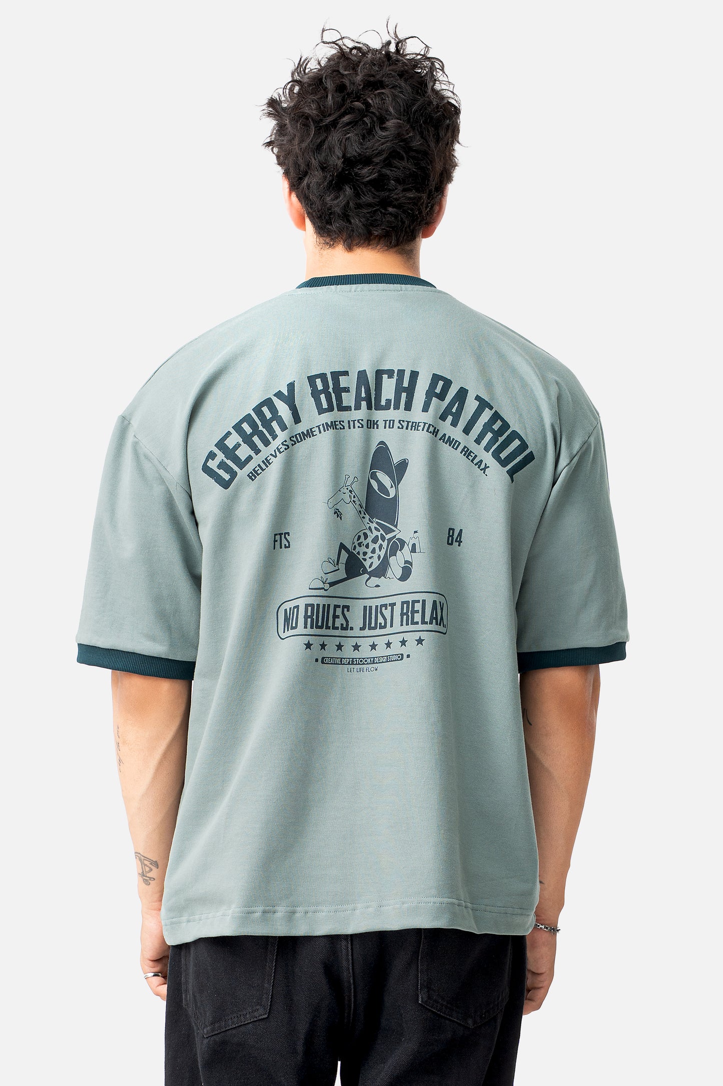 Retro Lounge T-shirt - Dusty Green