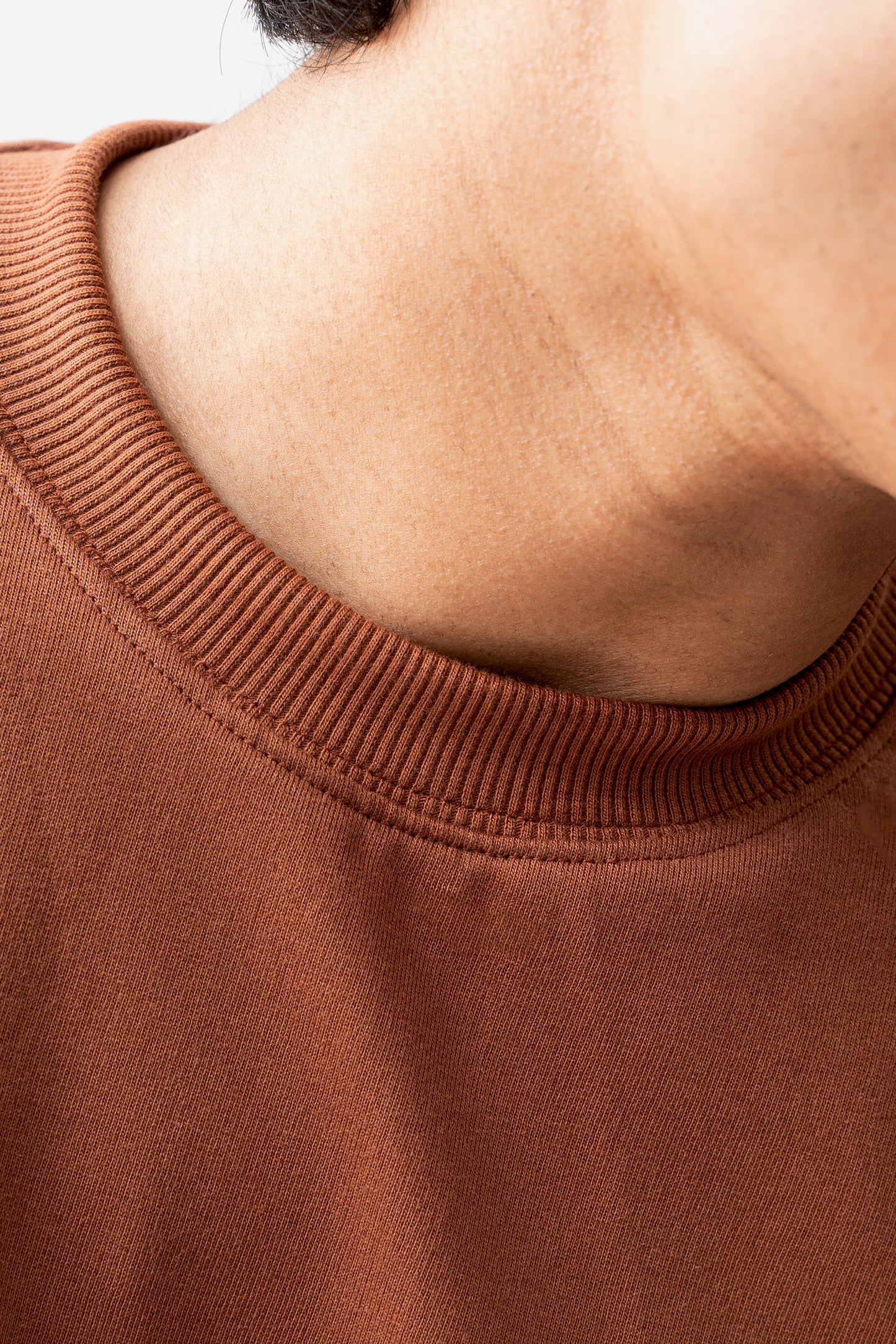 Classic Cropped Box-Fit Tshirt - Rust Brown