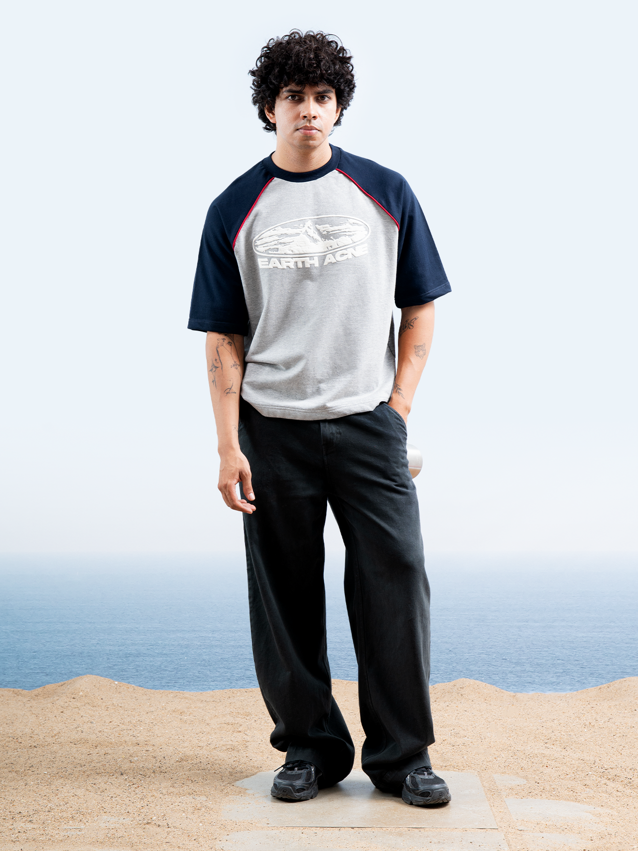 Eart Acne Short Sleeve - Melange/Navy