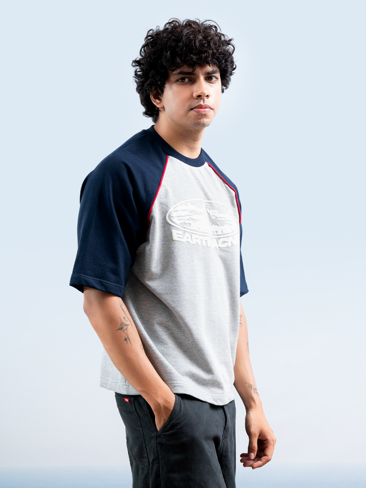 Eart Acne Short Sleeve - Melange/Navy