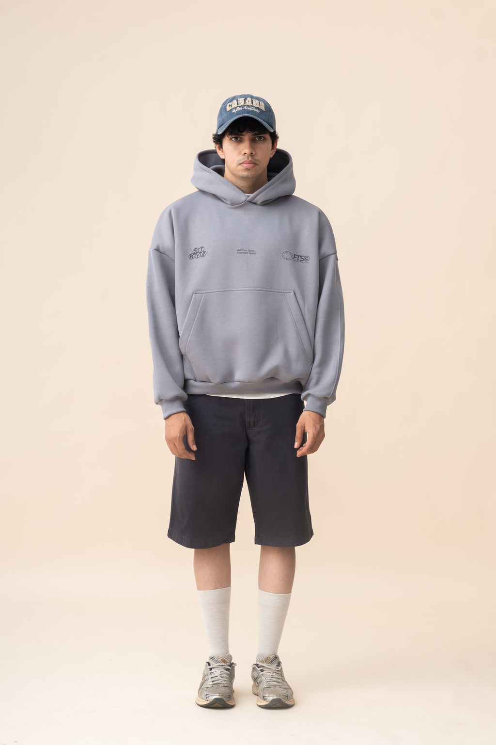 FTS CURVED HOODIE - GREY