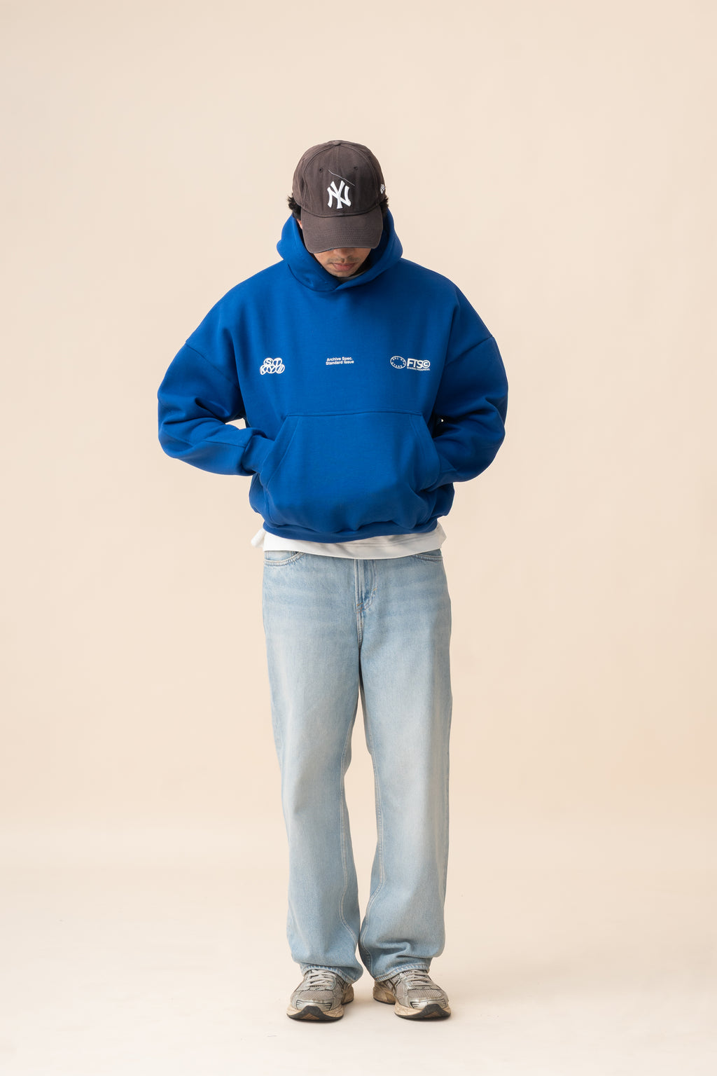 FTS CURVED HOODIE - COBALT BLUE