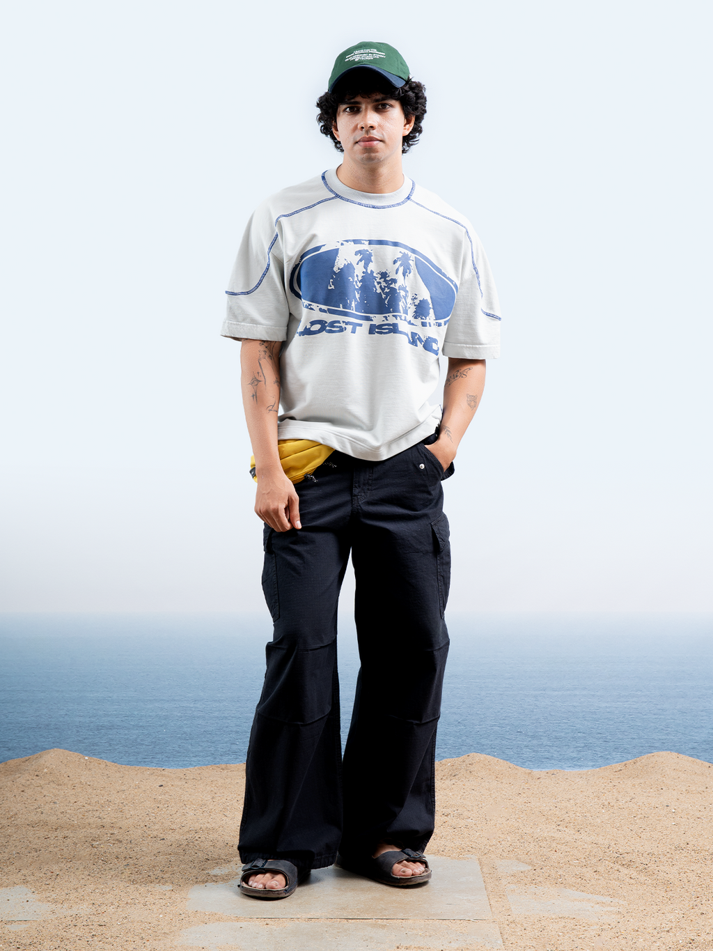 Lost Island V2 T-Shirt - Blue Grey