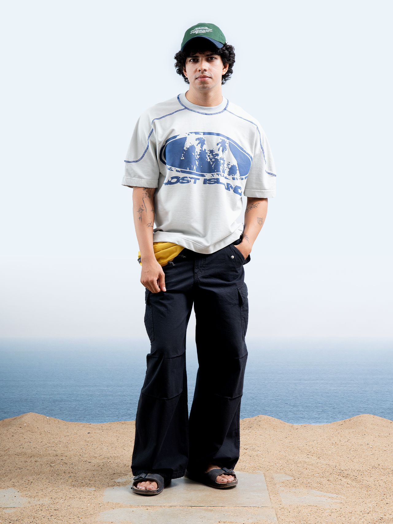 Lost Island V2 T-Shirt - Blue Grey