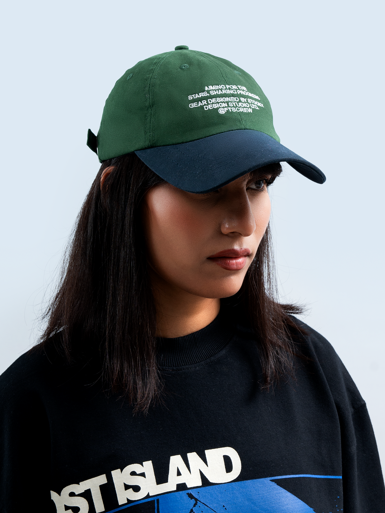 Embroidered FTS cap - Green/Navy