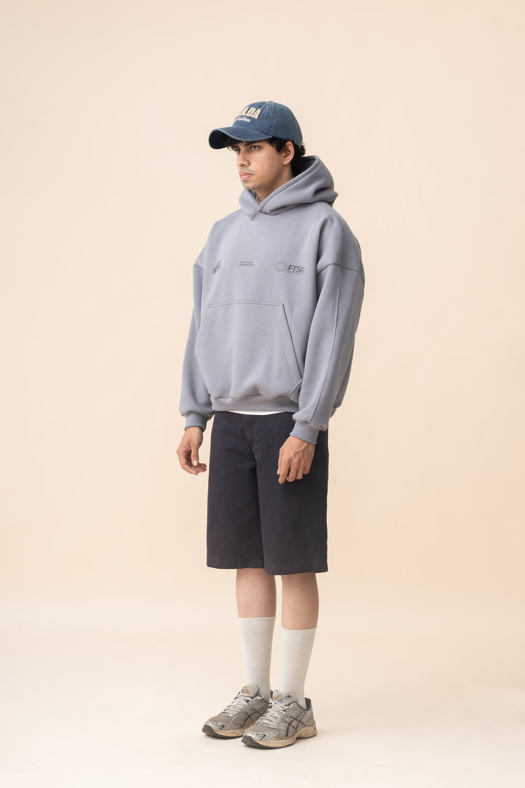 FTS CURVED HOODIE - GREY