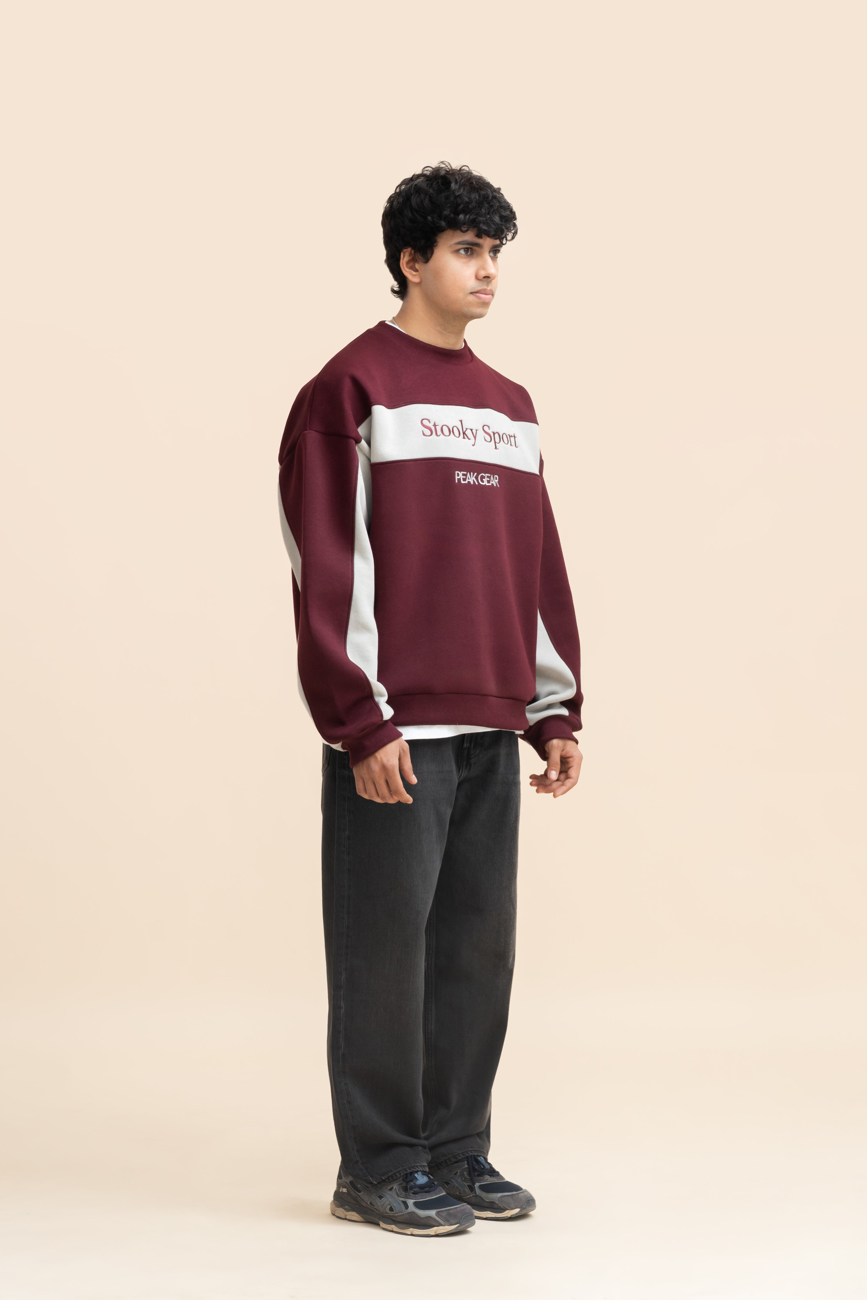 Peak Gear Sweatshirt – Maroon/Grey