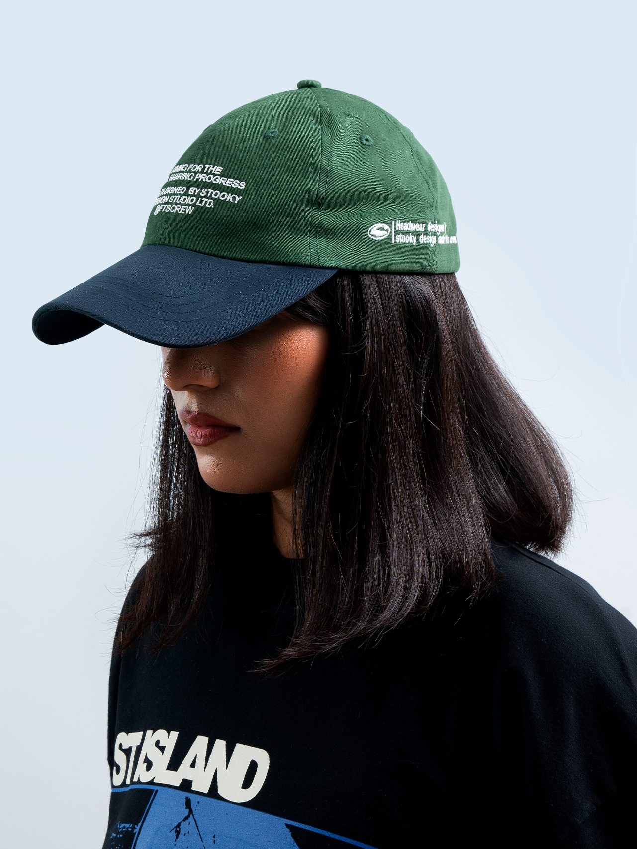 Embroidered FTS cap - Green/Navy