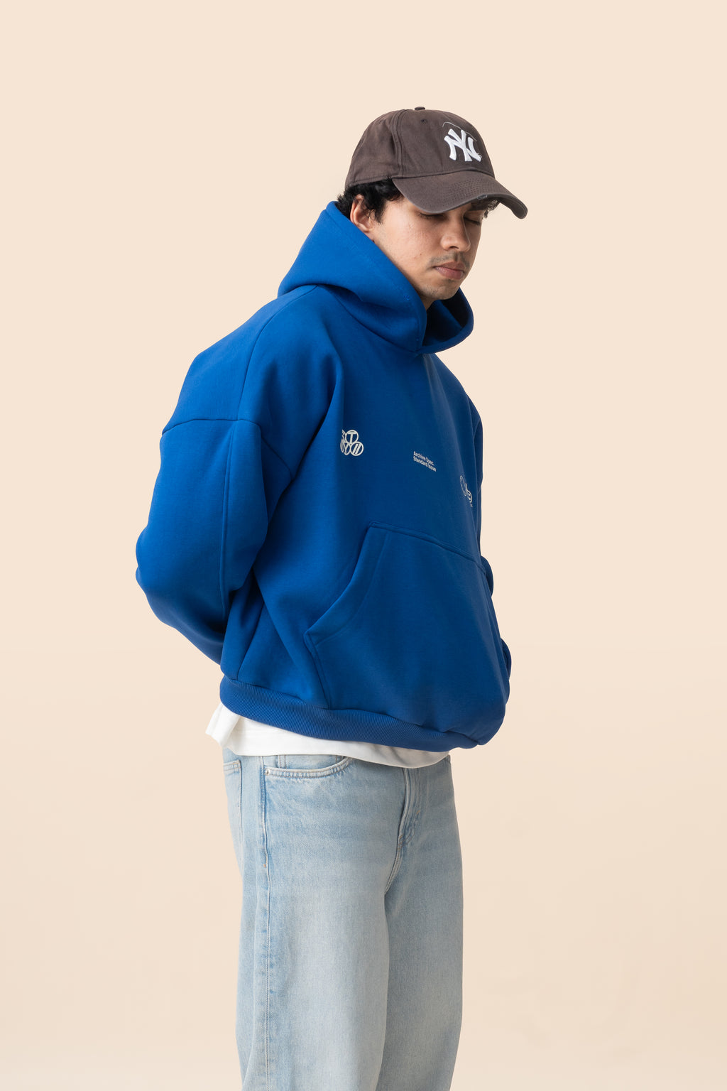 FTS CURVED HOODIE - COBALT BLUE