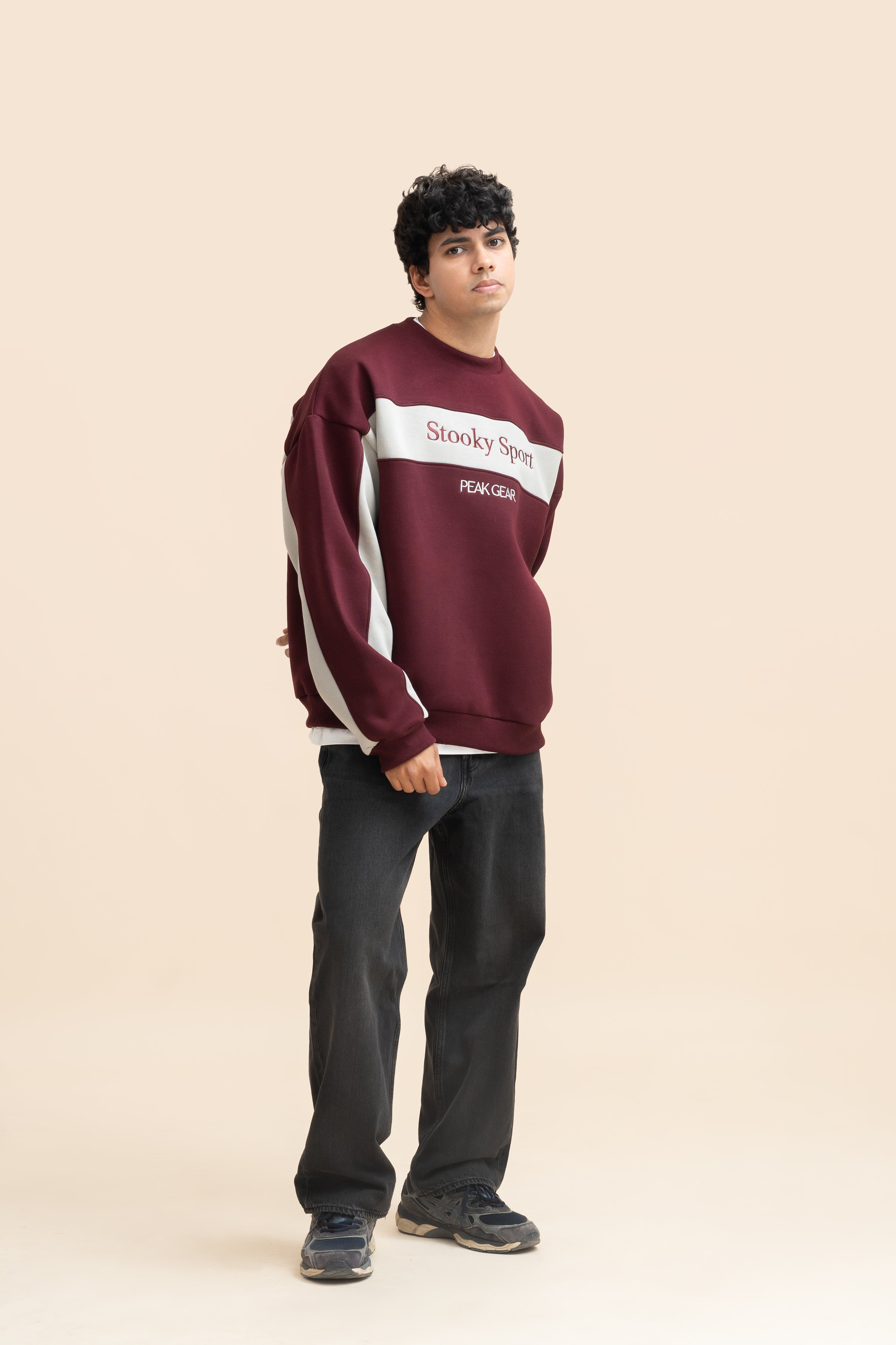 Peak Gear Sweatshirt – Maroon/Grey