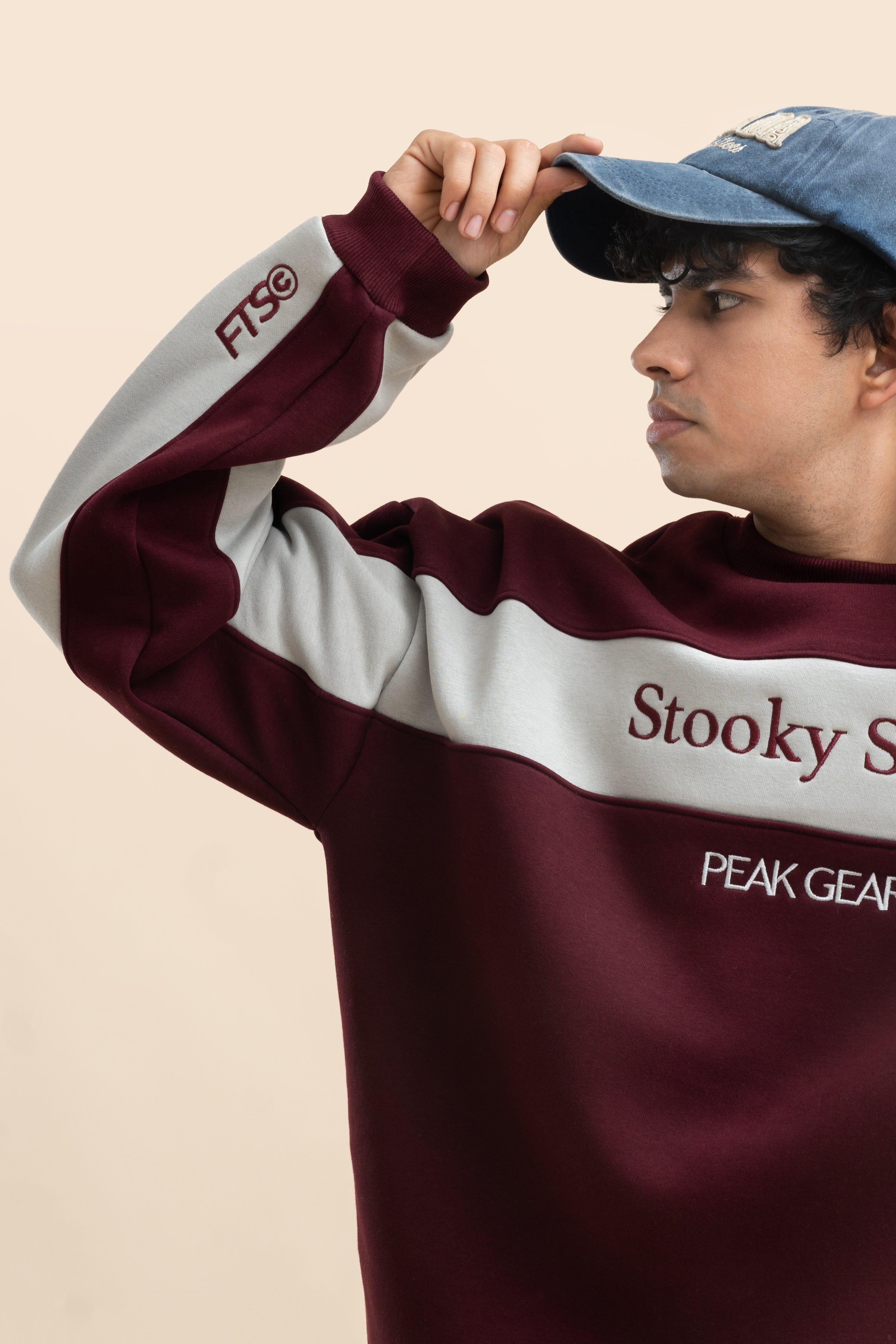 Peak Gear Sweatshirt – Maroon/Grey