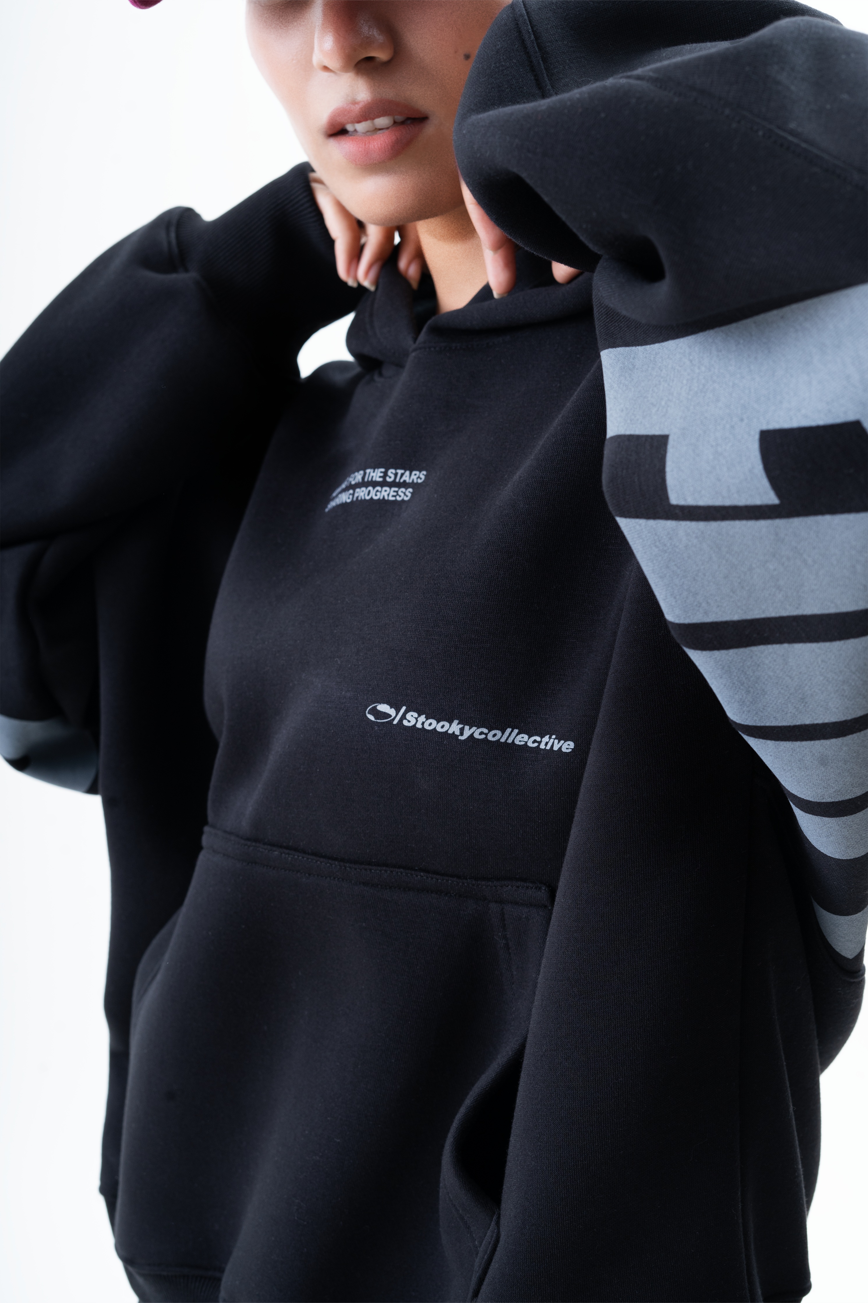 For the stars hoodie-Black