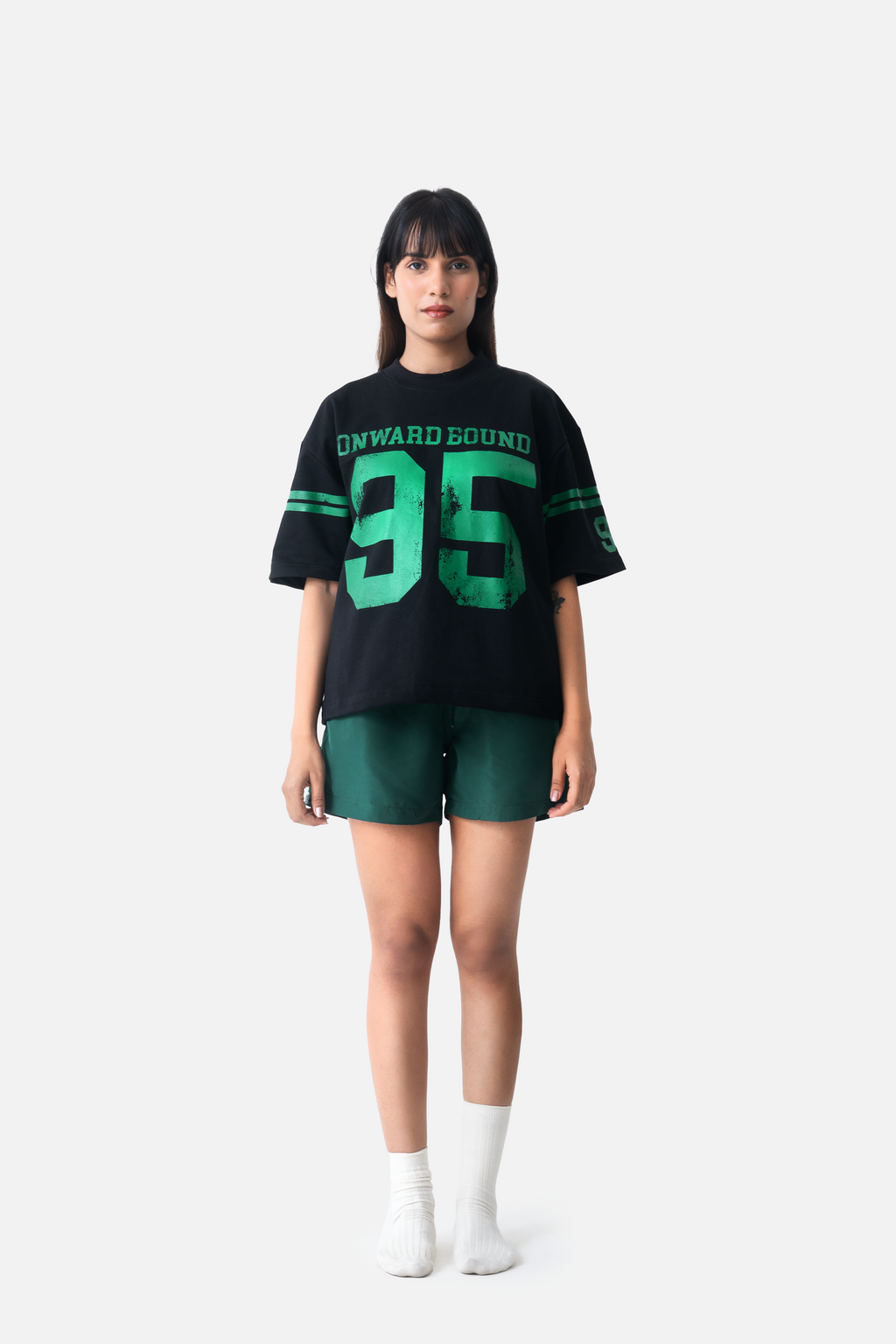 CROPPED FIT Football Jersey - Black
