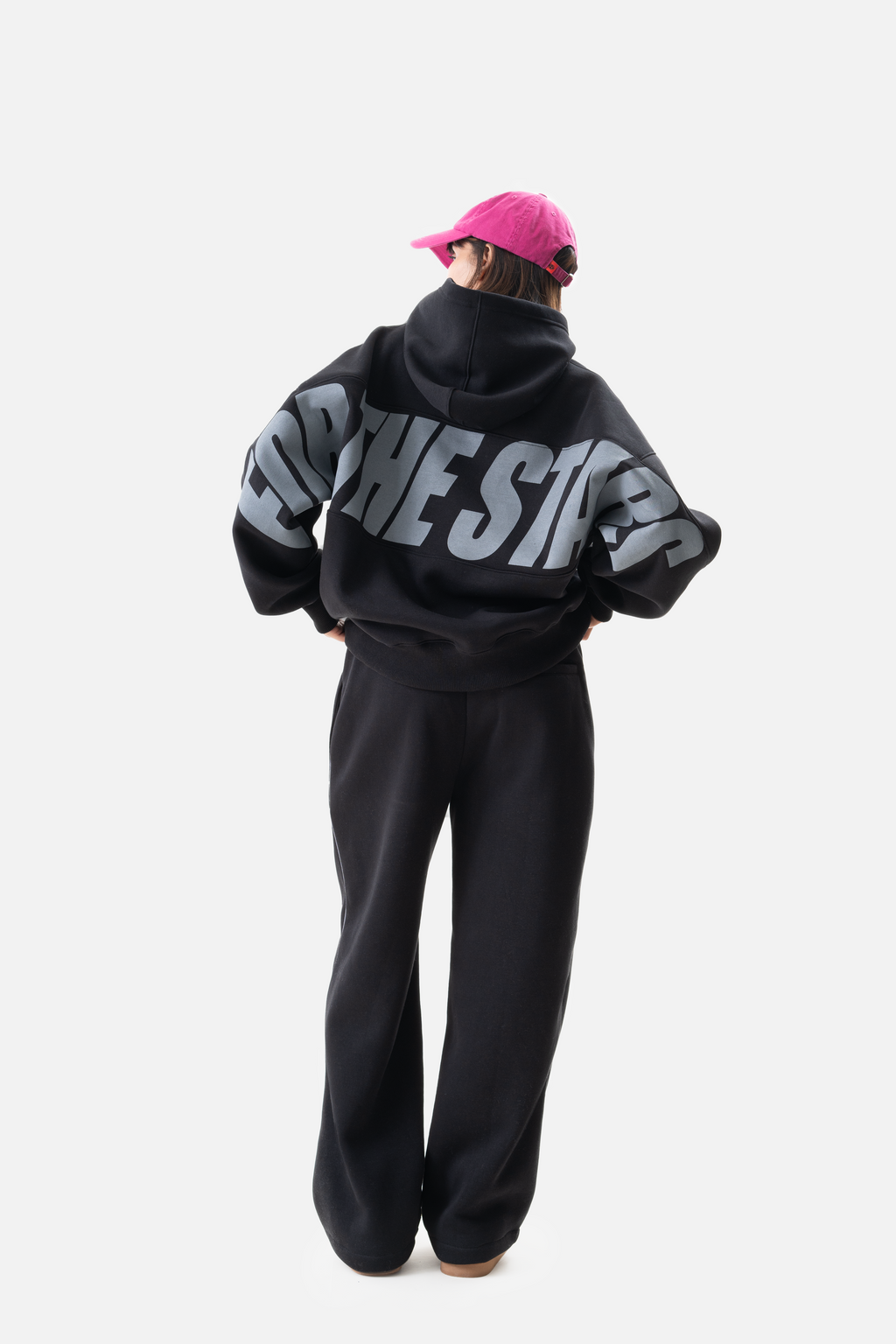For the stars hoodie-Black