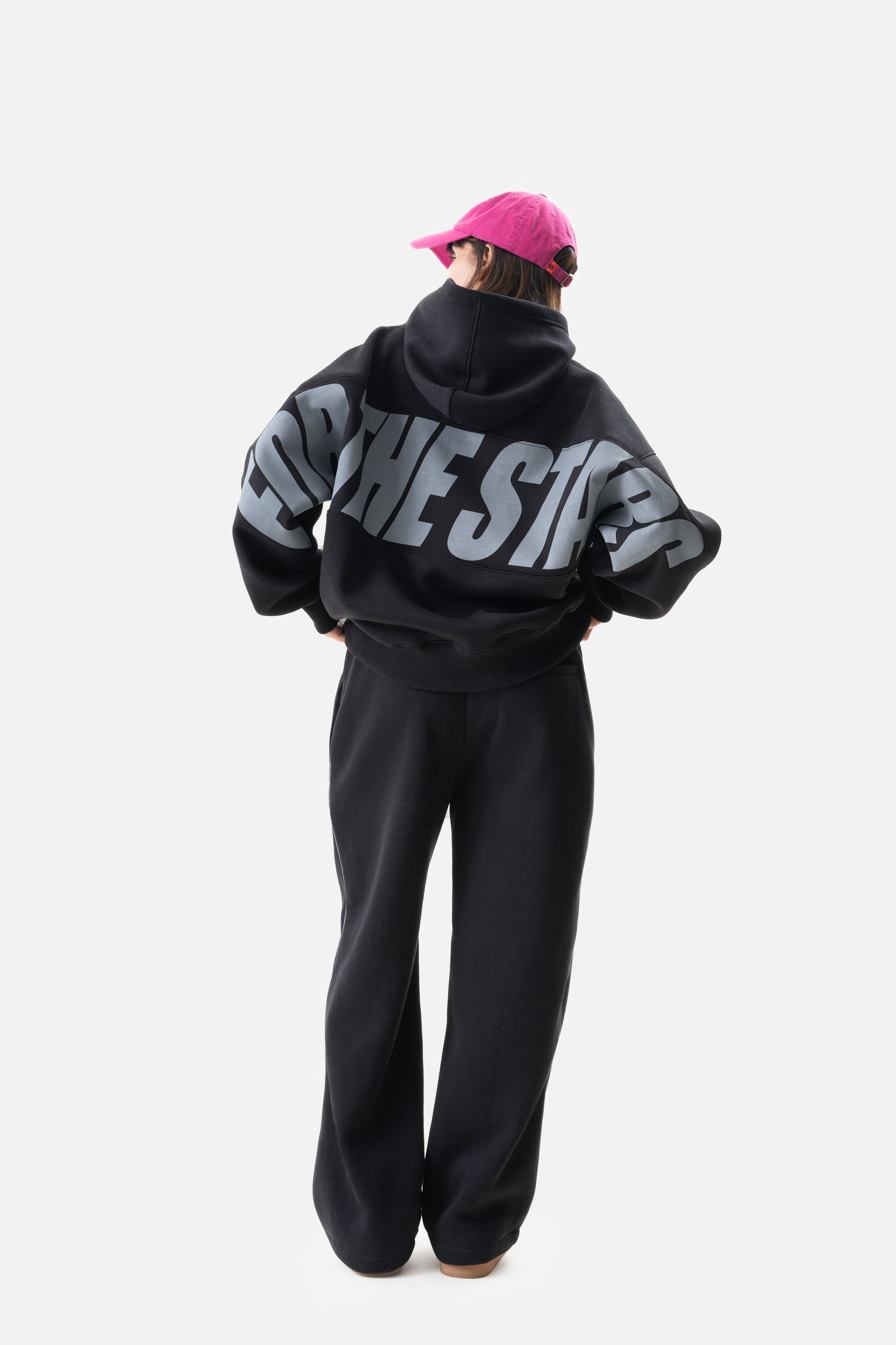 For the stars hoodie-Black
