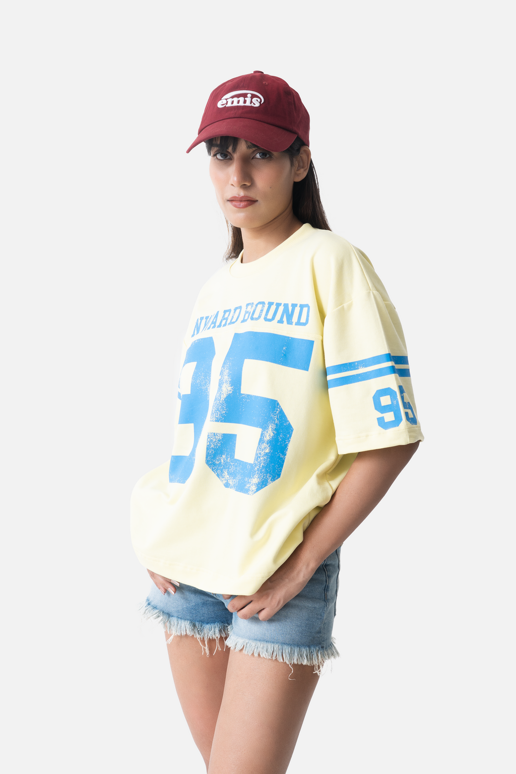 CROPPED FIT  Football Jersey- Lemon Yellow