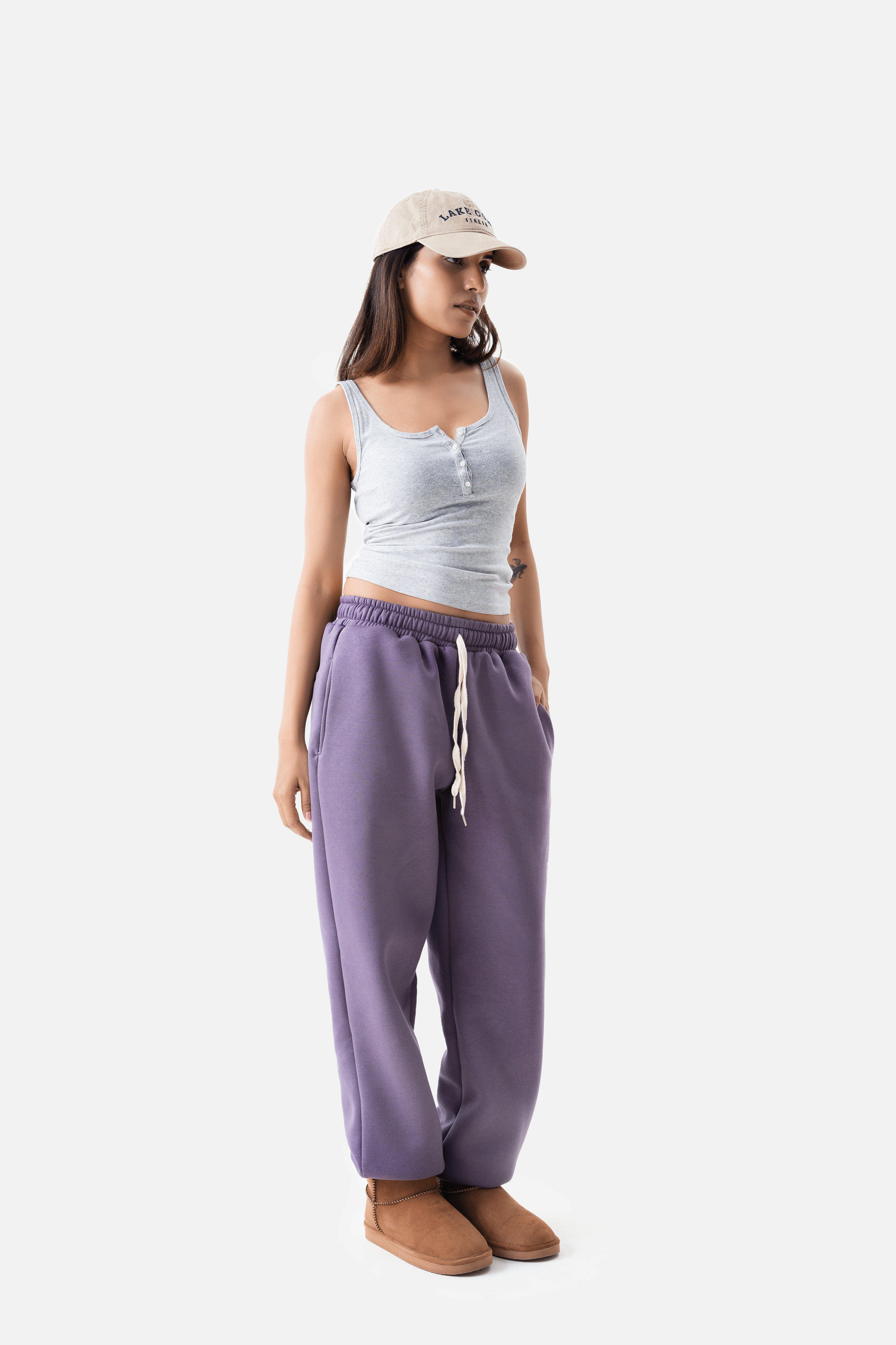 Fleece pants-Plum