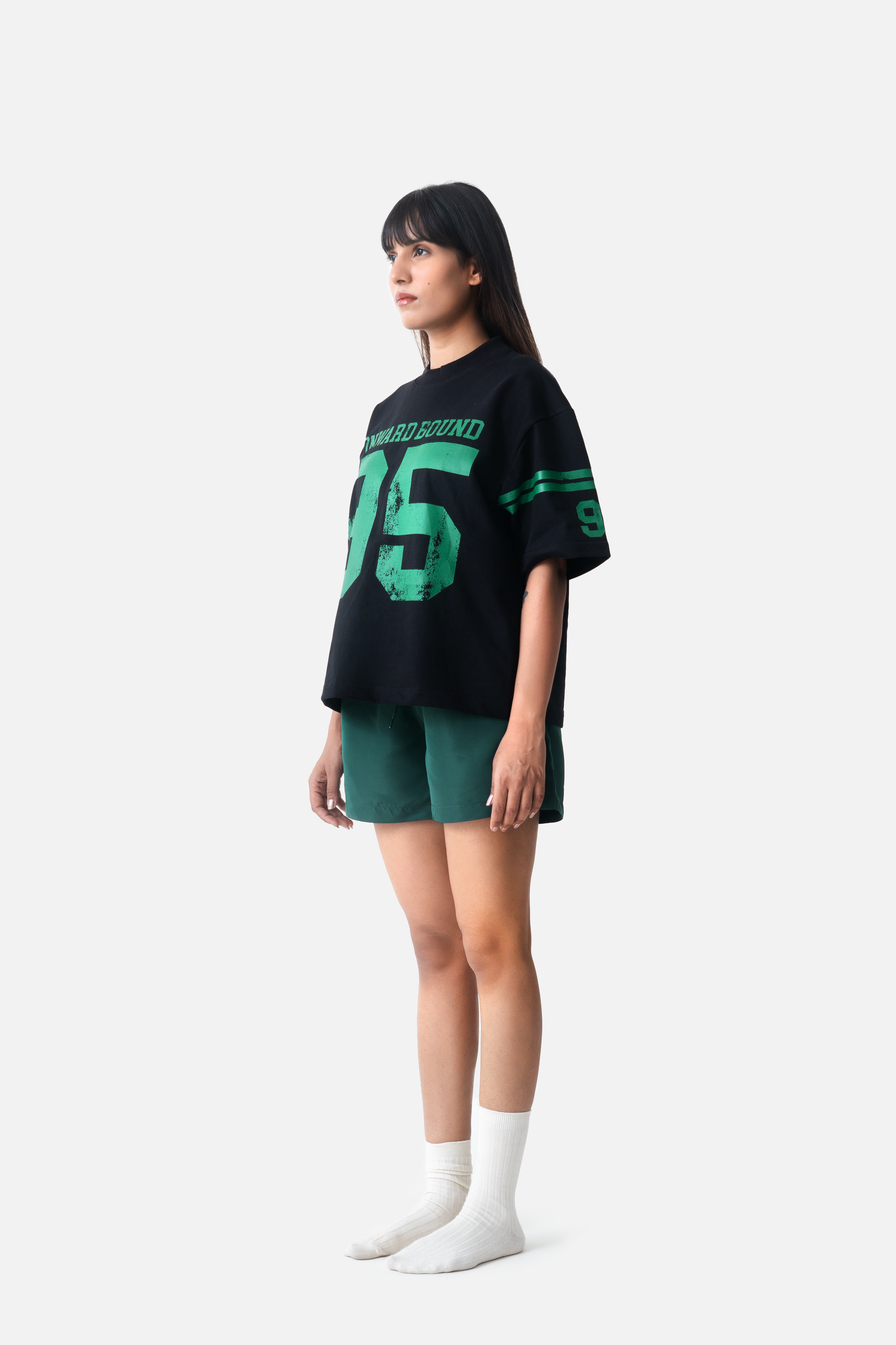 CROPPED FIT Football Jersey - Black