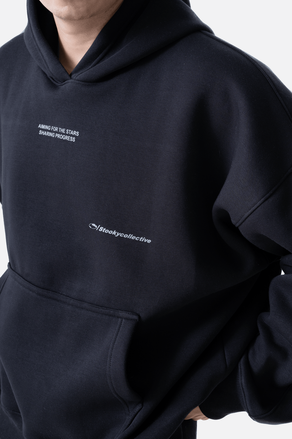 For the stars hoodie-Black