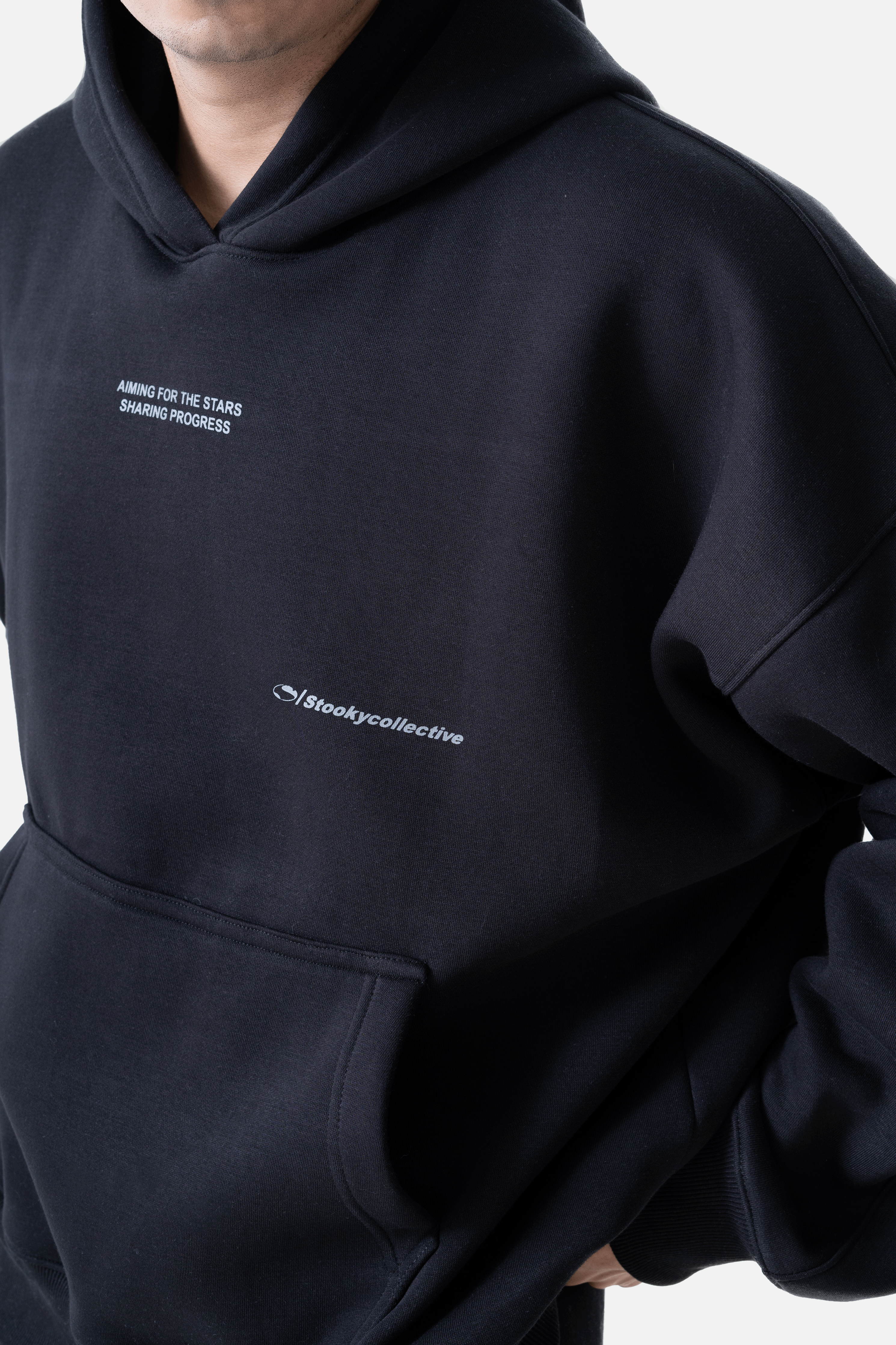 For the stars hoodie-Black