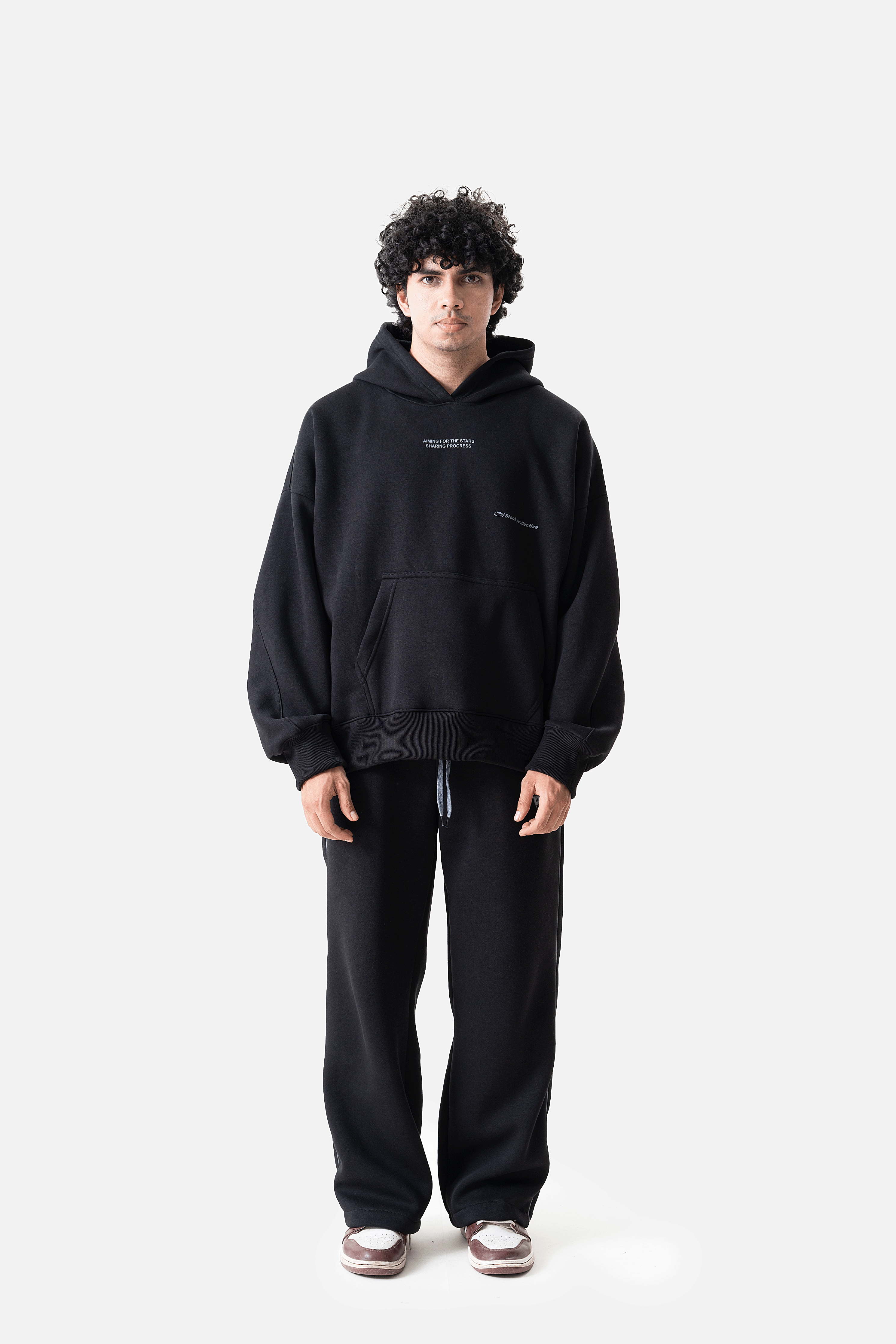 For the stars hoodie-Black