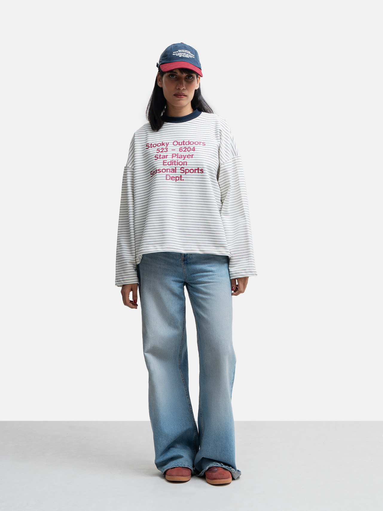 Striped Longsleeve T-Shirt - Navy/Off-White