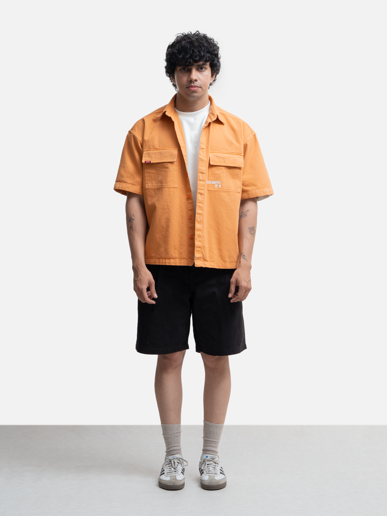 Utility Box-Fit Shirt - Peach (Cropped)
