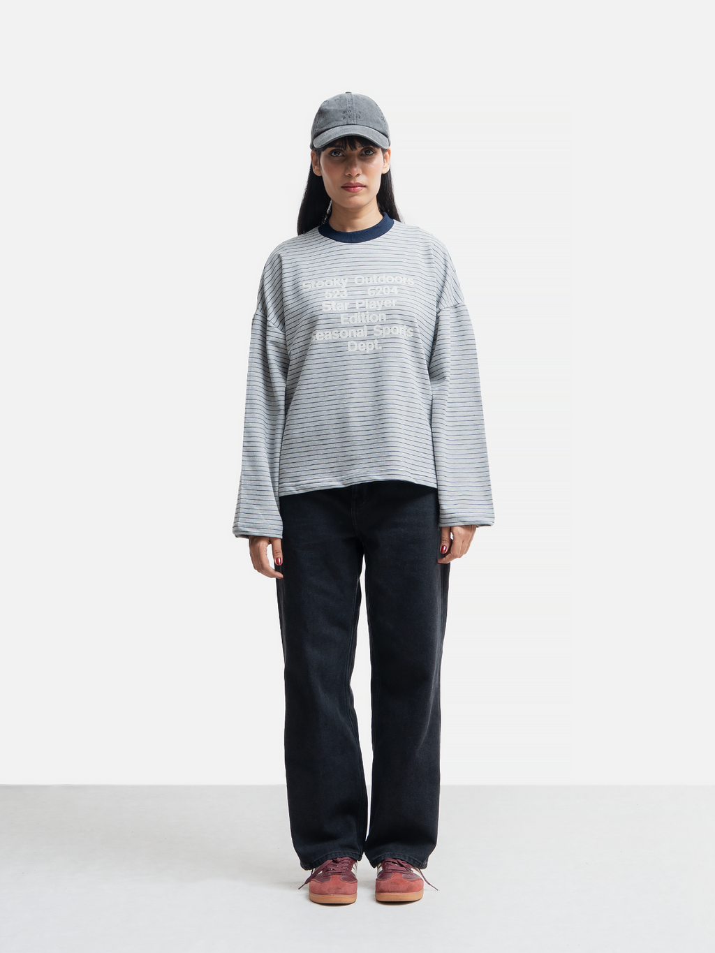 Striped Longsleeve T-Shirt - Melange/Navy