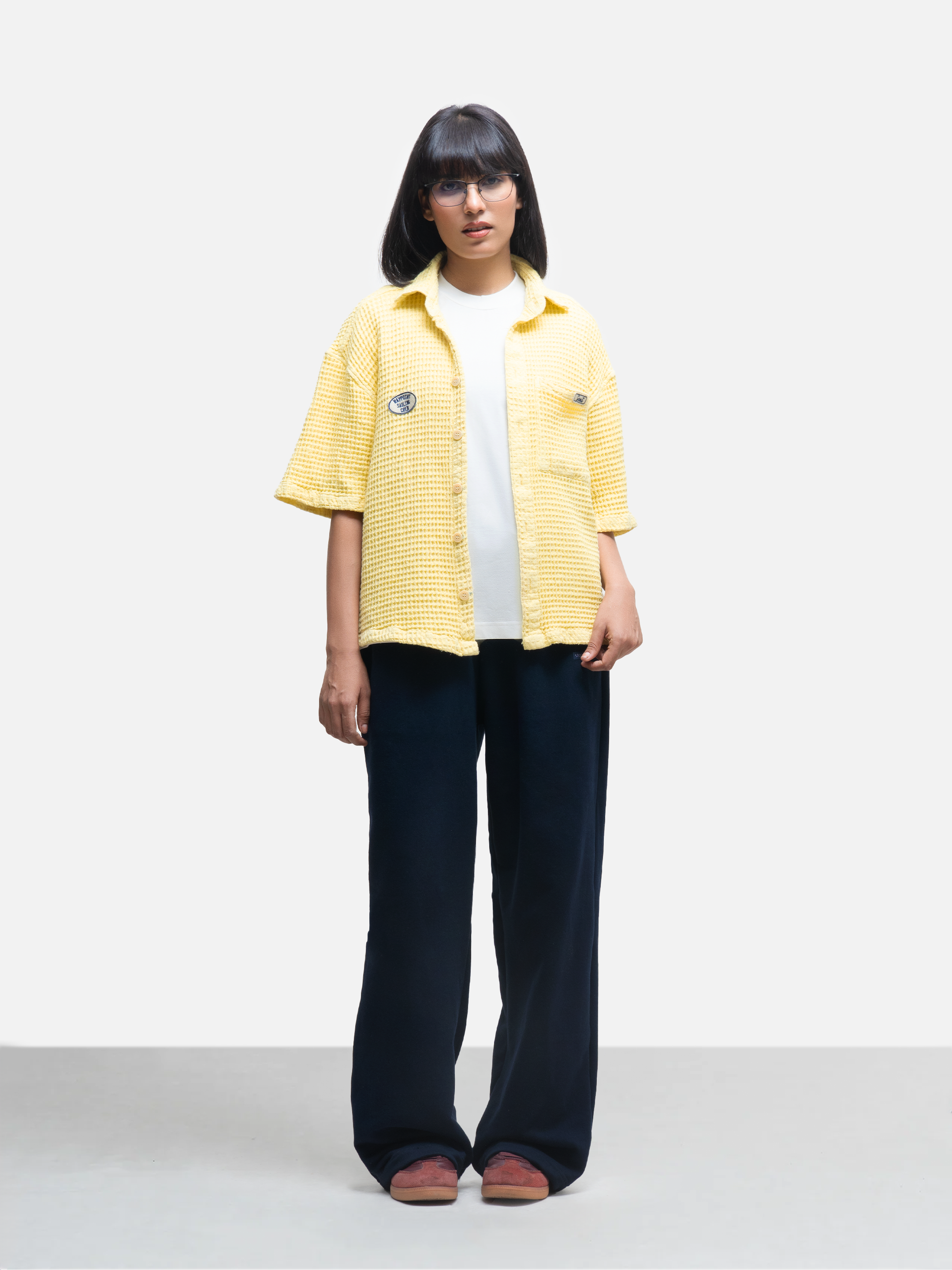 Waffled pocket Shirt - Butter Yellow