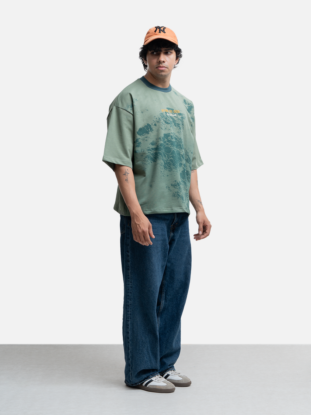 Offshore Emroidered T-Shirt - Moss Green
