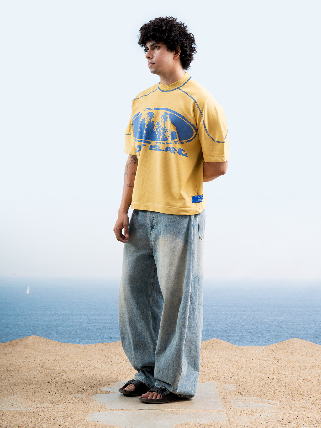Lost Island V2 T-Shirt - Washed Mustard