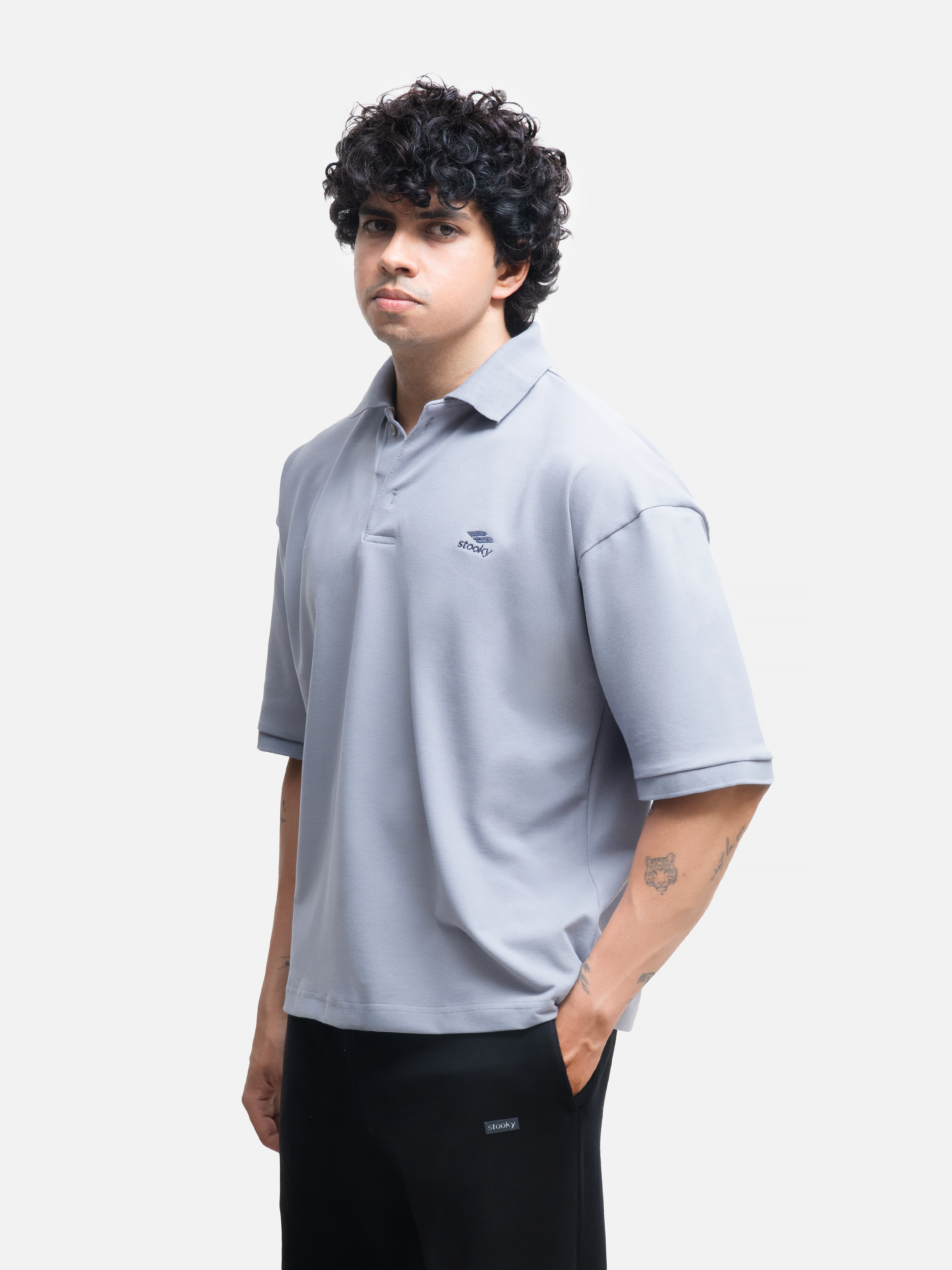 Origin Polo Short Sleeve T-shirt - Fossil Grey