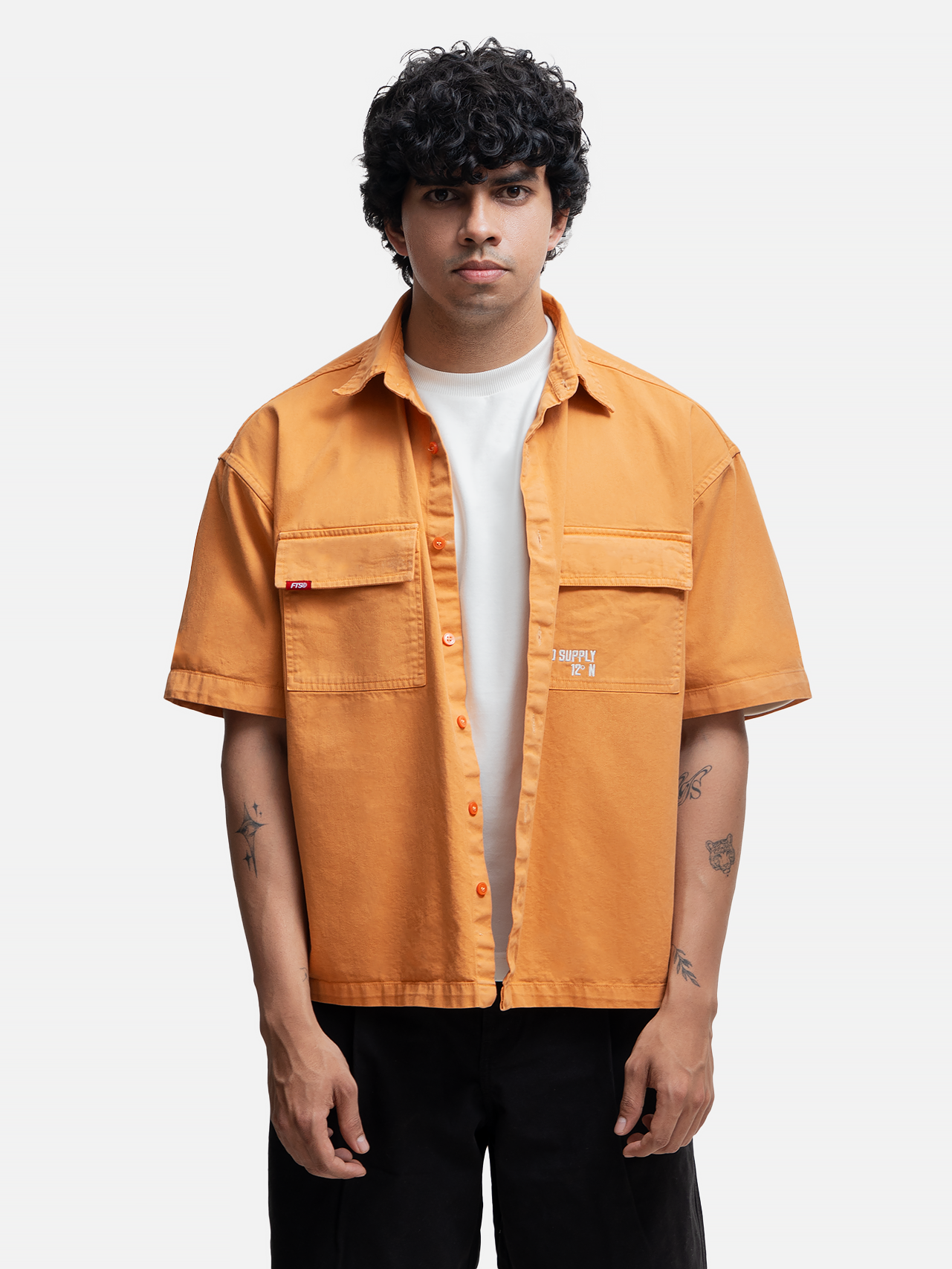 Utility Box-Fit Shirt - Peach (Cropped)