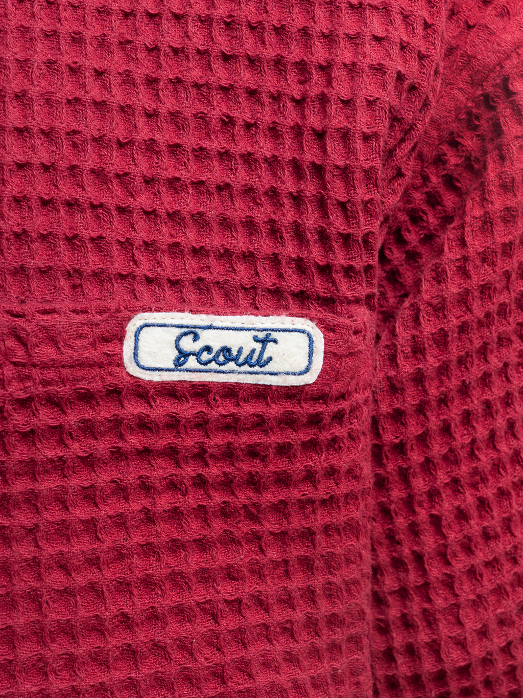 Waffled pocket Shirt - Cherry