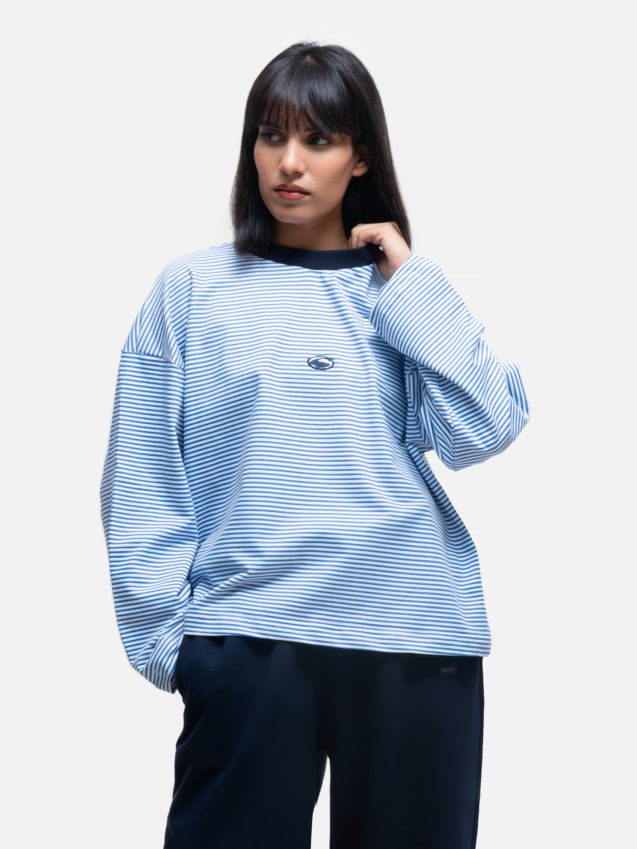 Logo Patch Longsleeve T-Shirt - Atlantic Blue