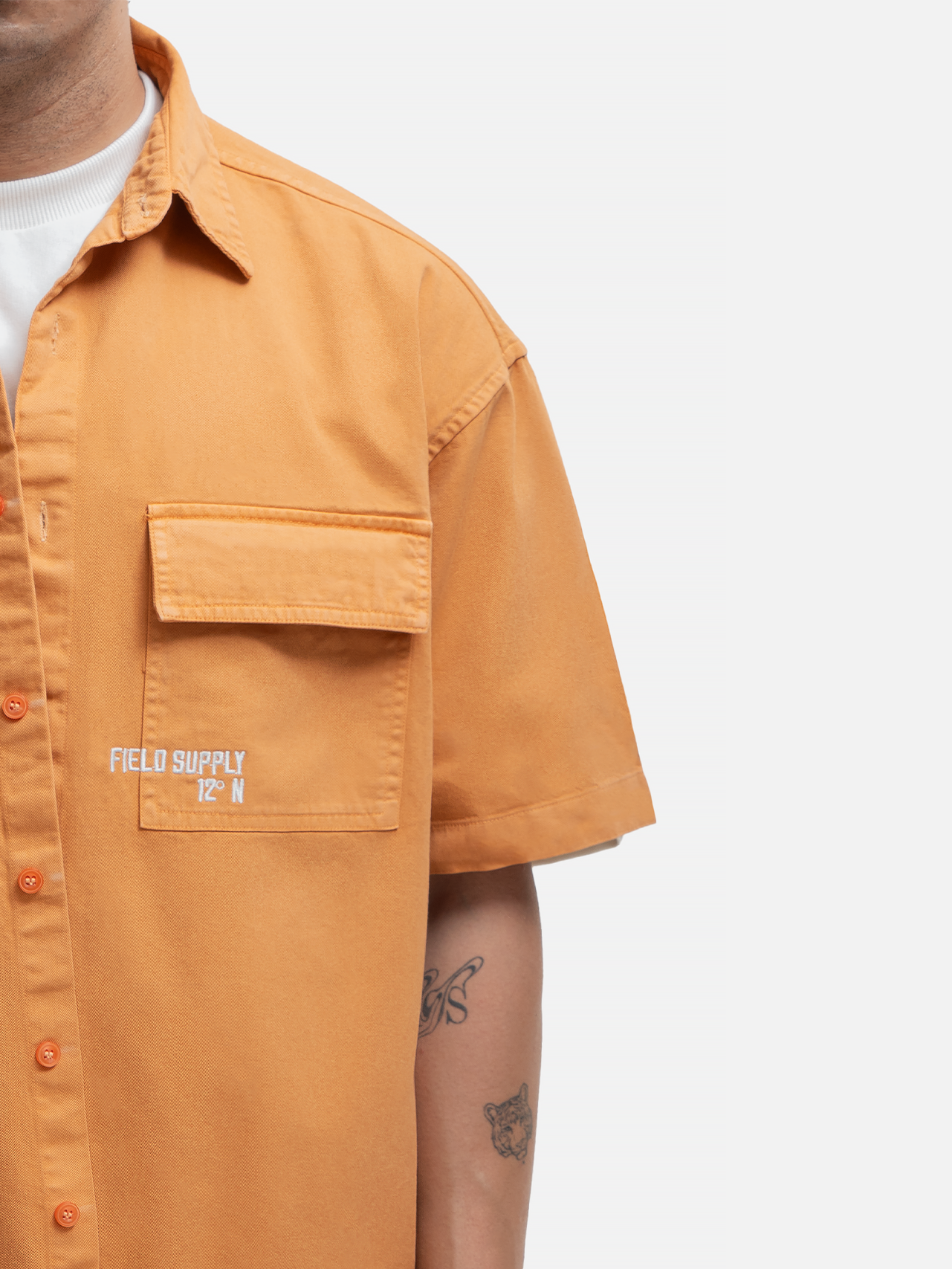 Utility Box-Fit Shirt - Peach (Cropped)