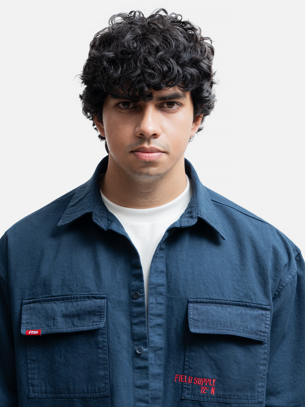 Utility Box-Fit Shirt - Navy (Cropped)