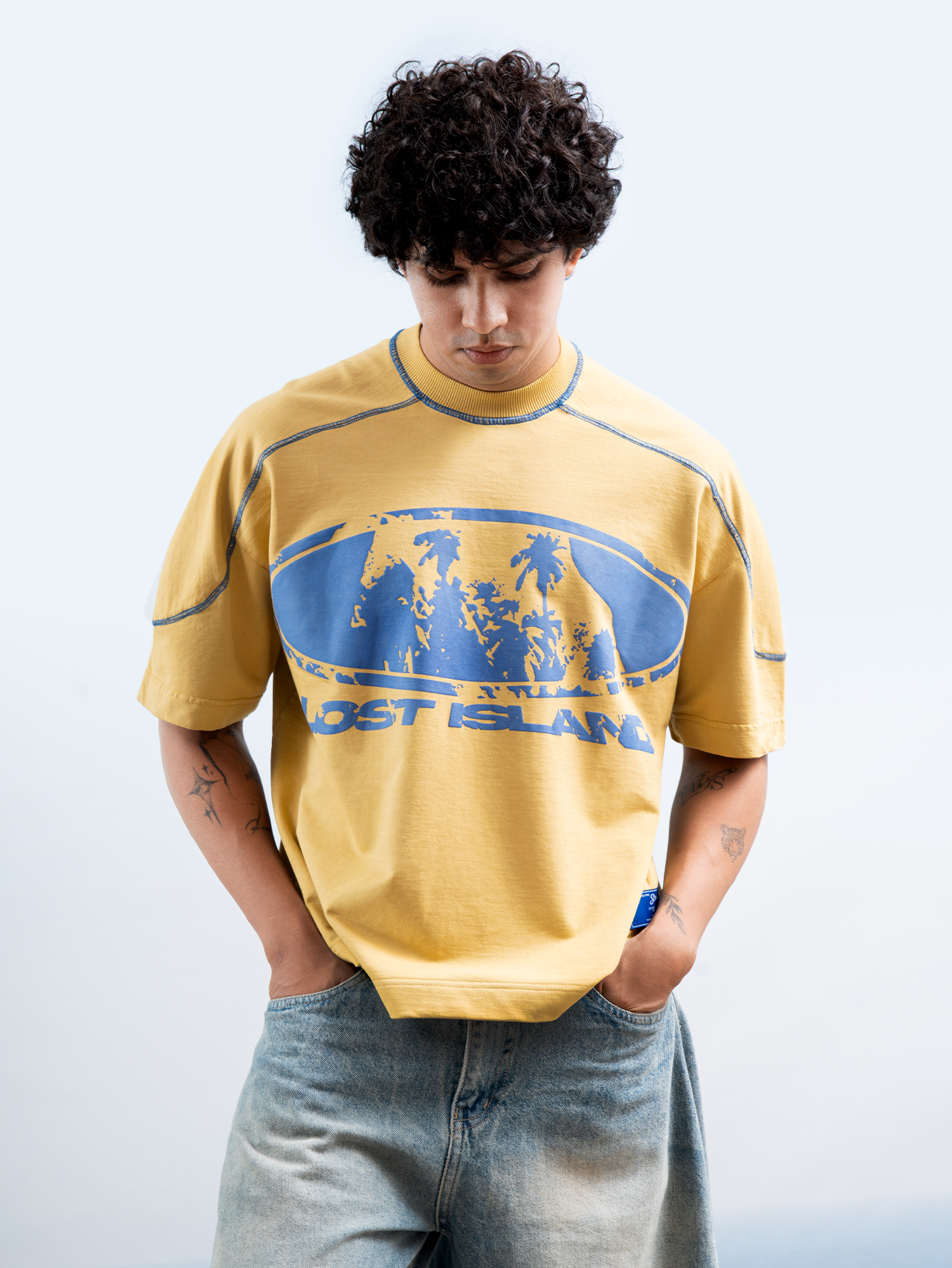Lost Island V2 T-Shirt - Washed Mustard