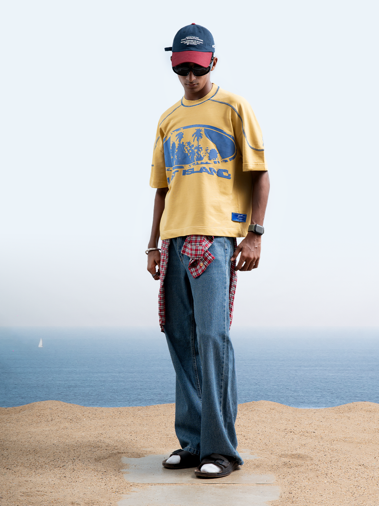 Lost Island V2 T-Shirt - Washed Mustard