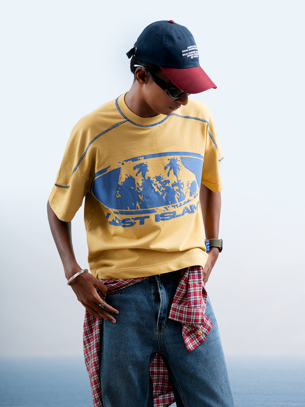 Lost Island V2 T-Shirt - Washed Mustard