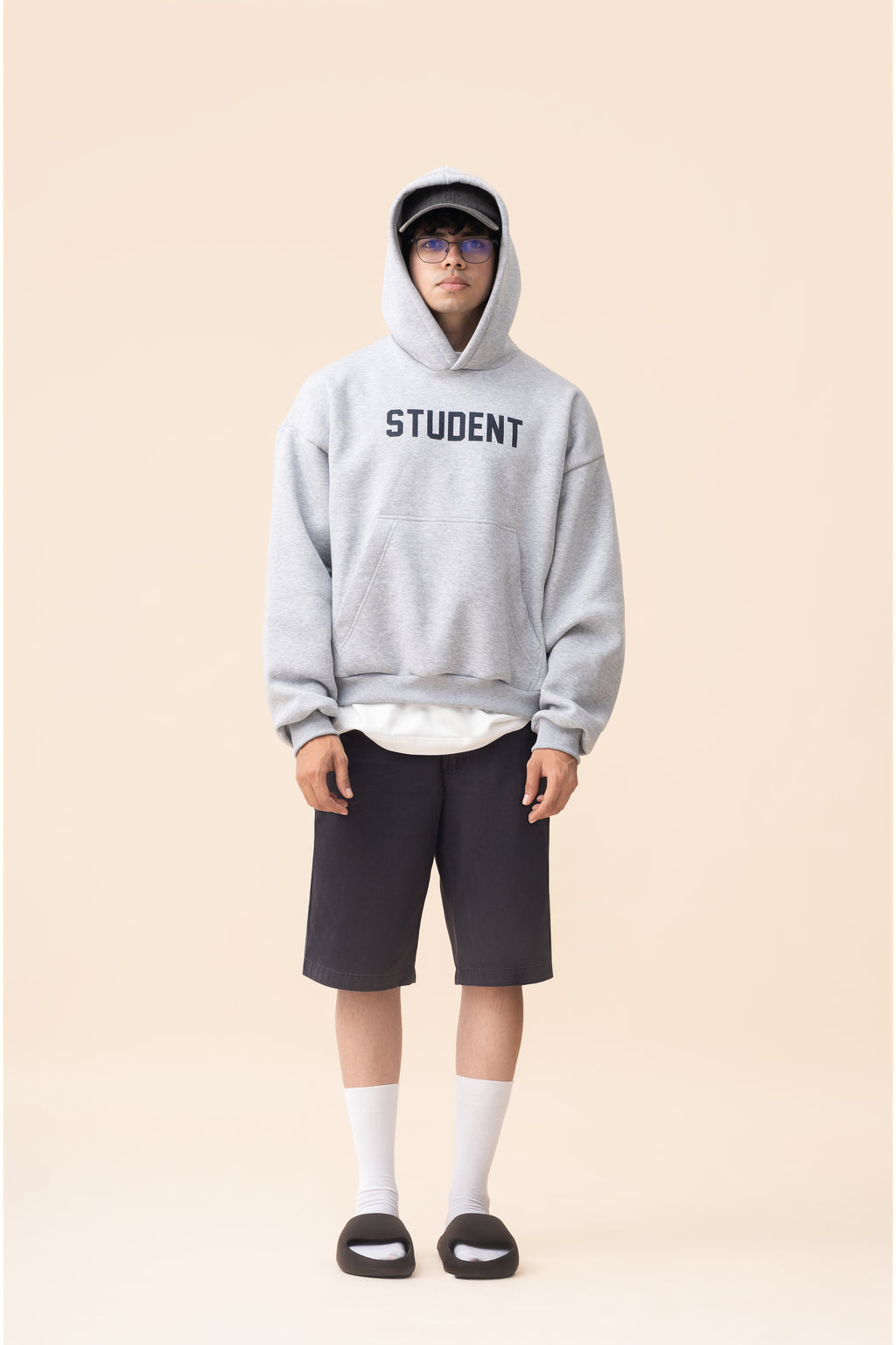 College Crew Hoodie – Grey Marl