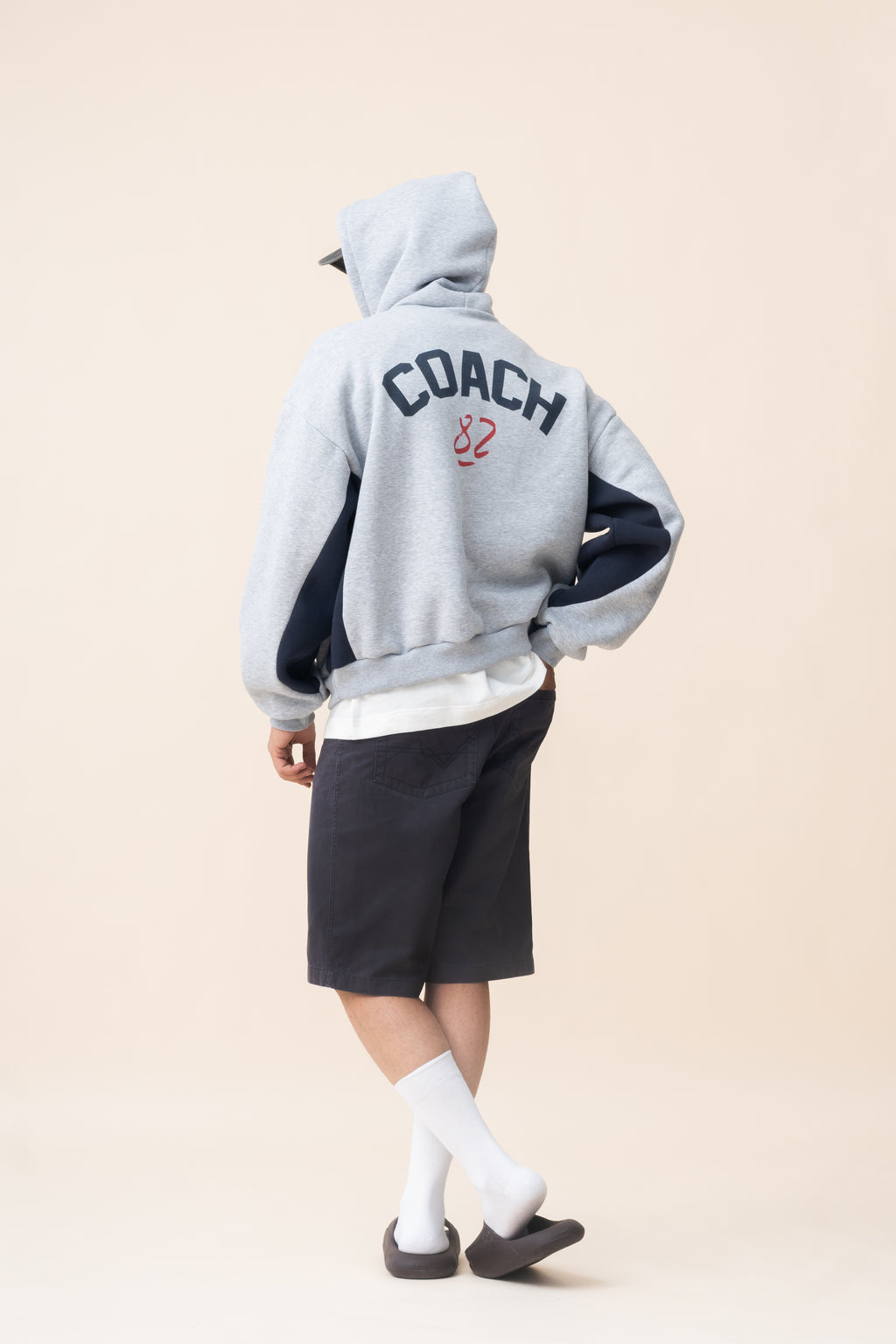 College Crew Hoodie – Grey Marl