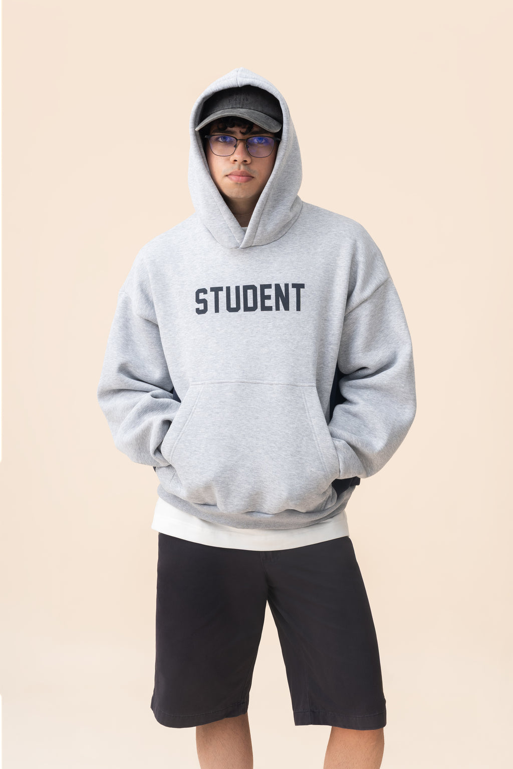 College Crew Hoodie – Grey Marl