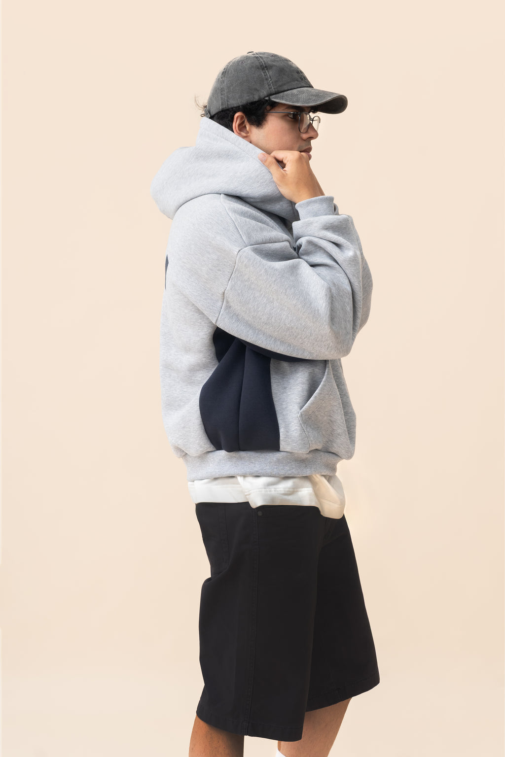 College Crew Hoodie – Grey Marl
