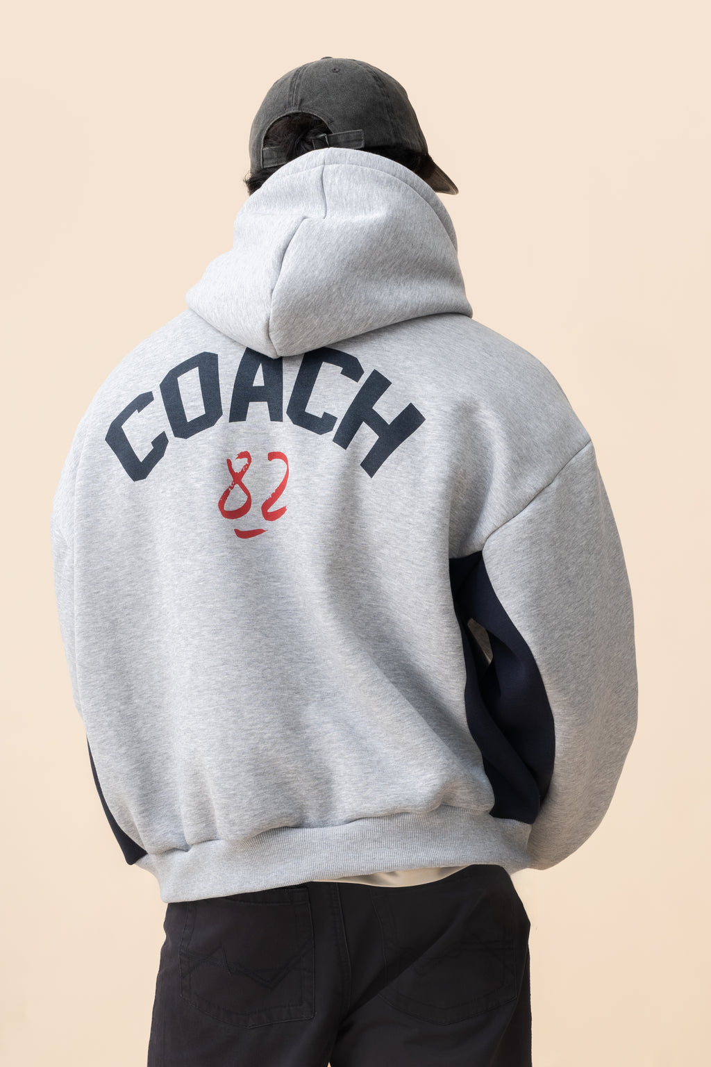 College Crew Hoodie – Grey Marl