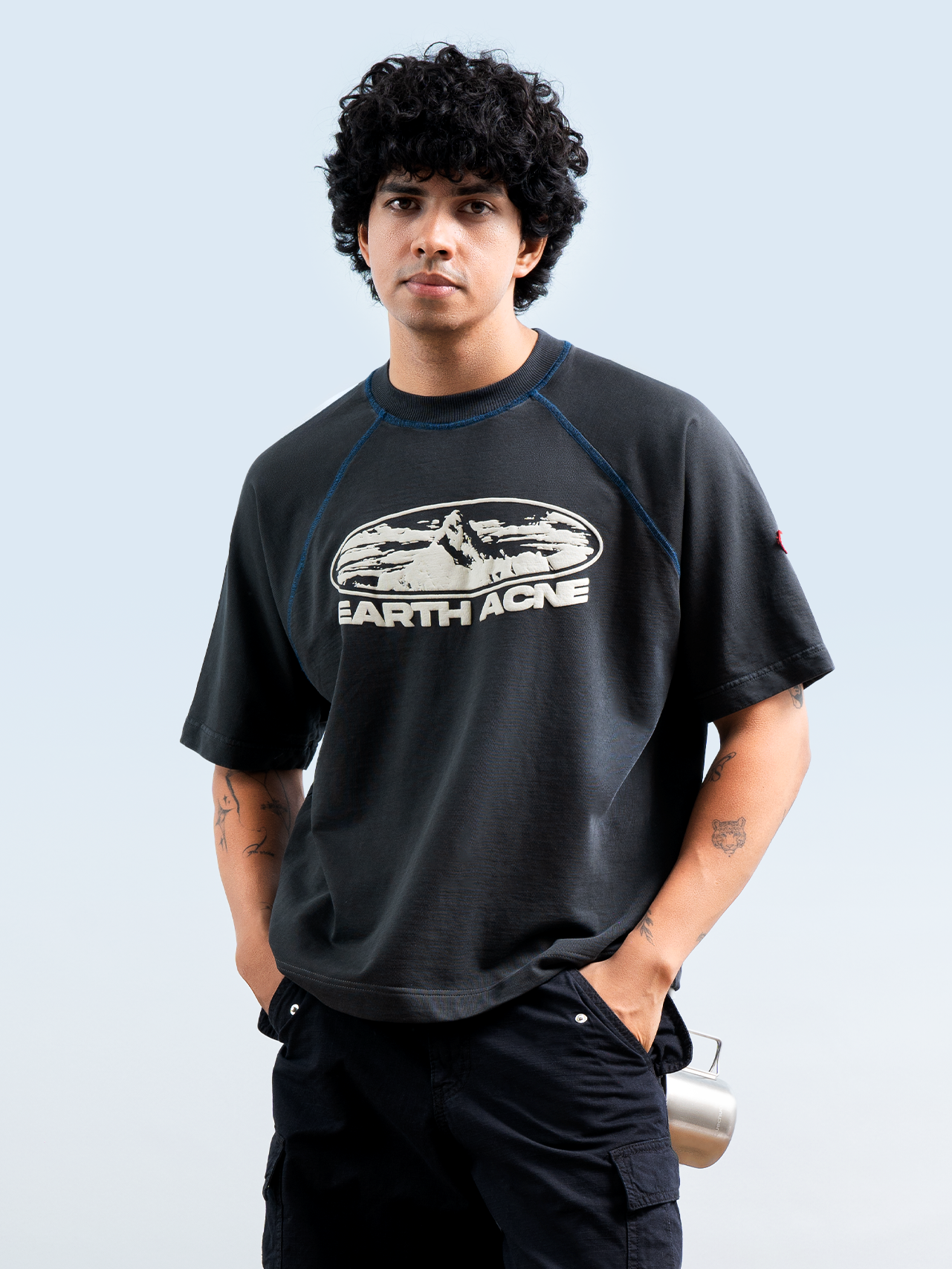 Eart Acne Short Sleeve - Washed Black