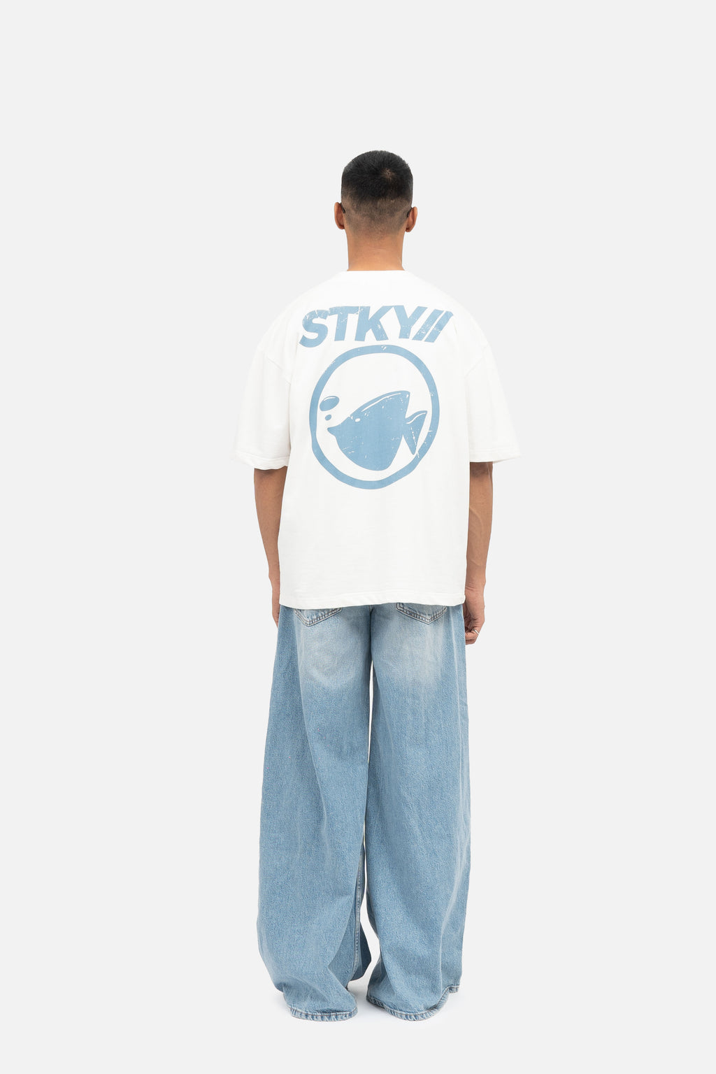 Fish crew tee- Off white (Unisex)