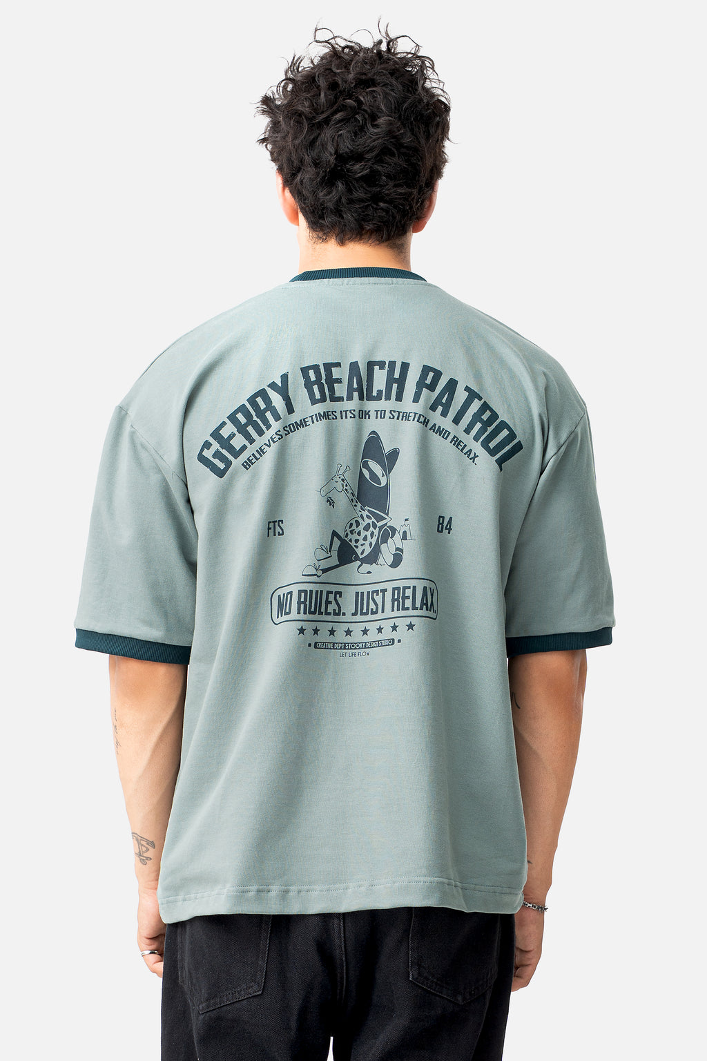 Retro Lounge T-shirt - Dusty Green