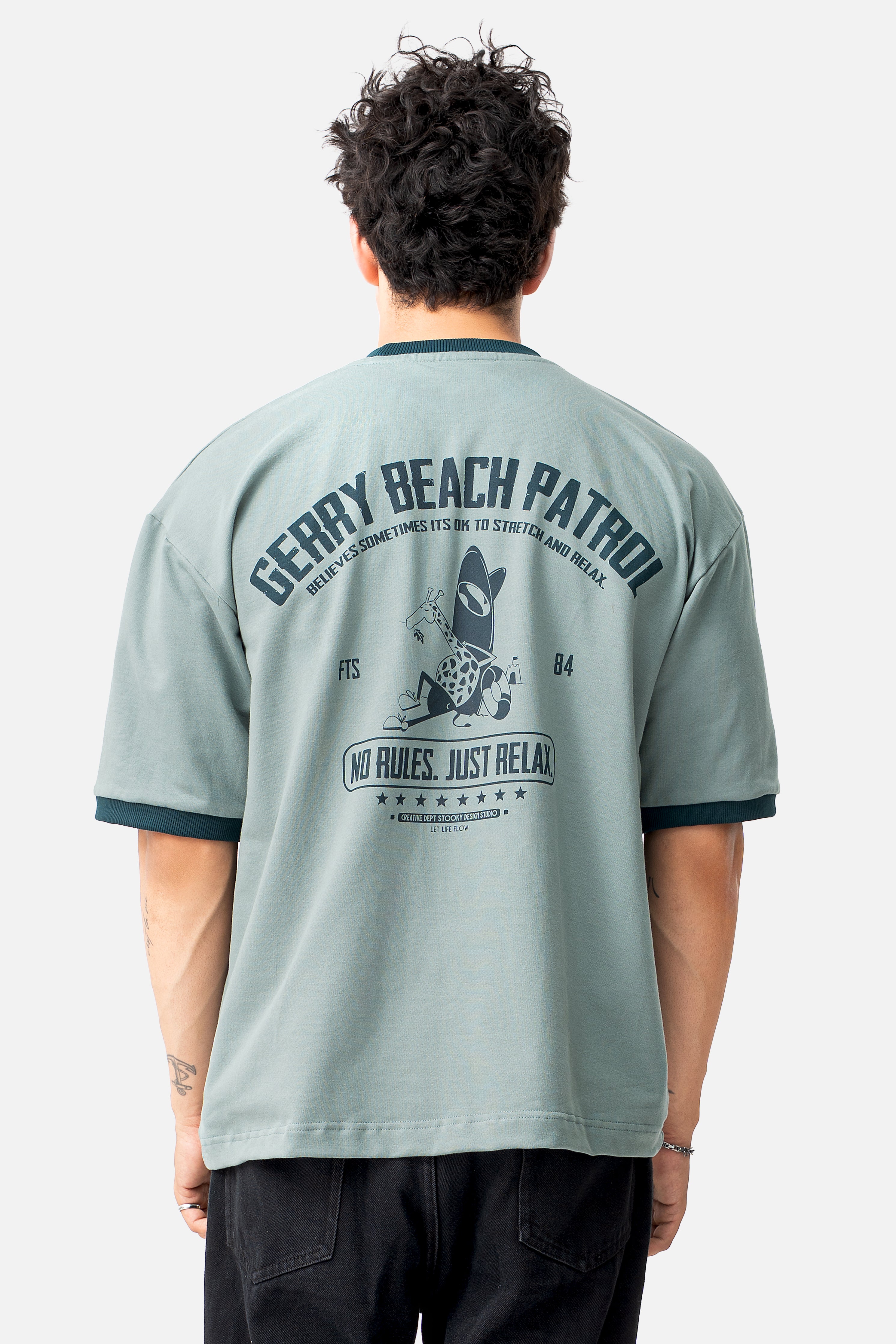 Retro Lounge T-shirt - Dusty Green